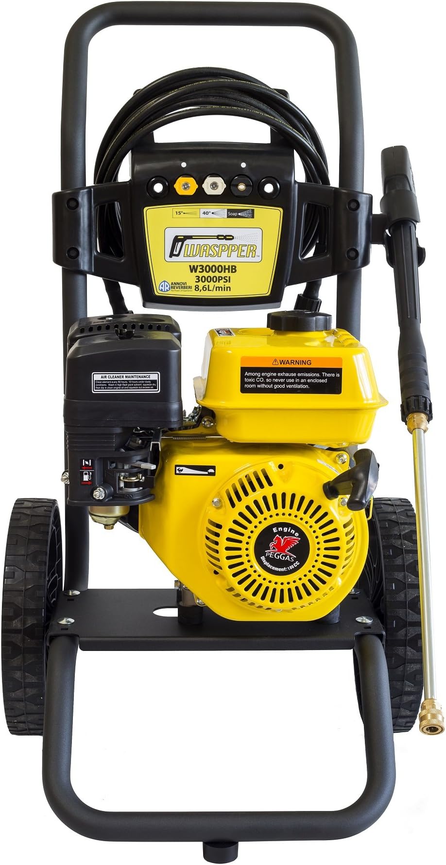 ✦ Petrol Pressure Washer 3000 PSI ✦ 196cc Petrol Engine Powered High Pressure Portable Jet Sprayer W3000HB ✦ Premium Annovi Reverberi Pump Power, Quality Car & Patio Cleaner