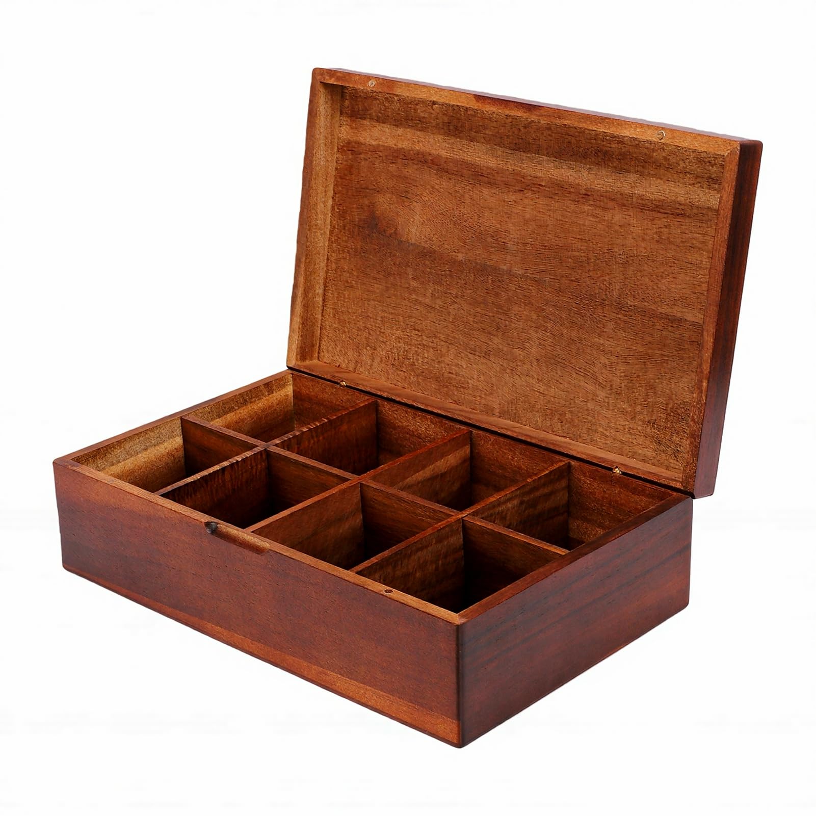 Teebeutel-Organizer aus Holz mit Mehreren Fächern und Klappdeckel, Teebeutelhalter für die Küche, das Büro und Zuhause