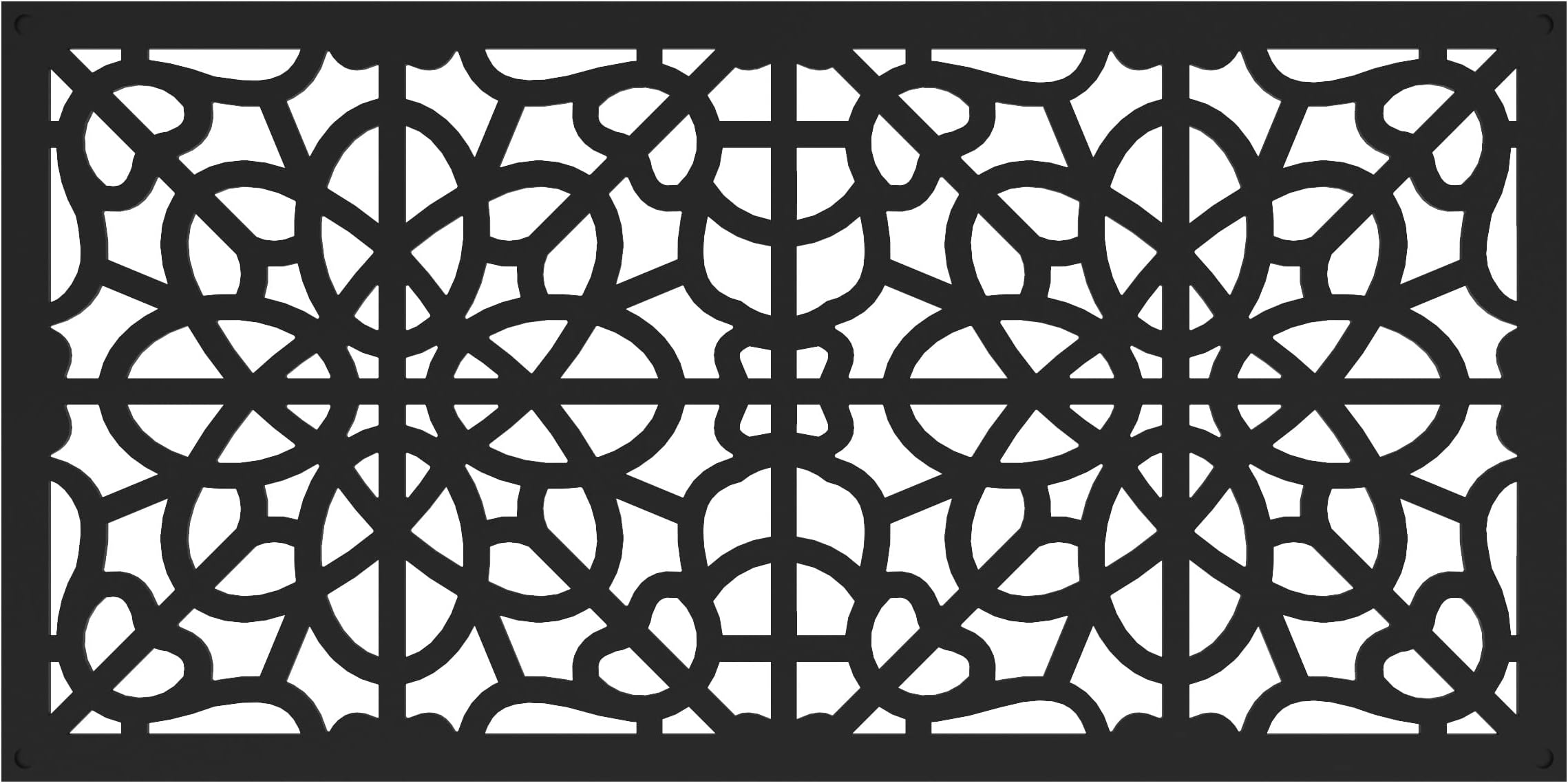 2'x4' Fretwork Decorative Screen, Black