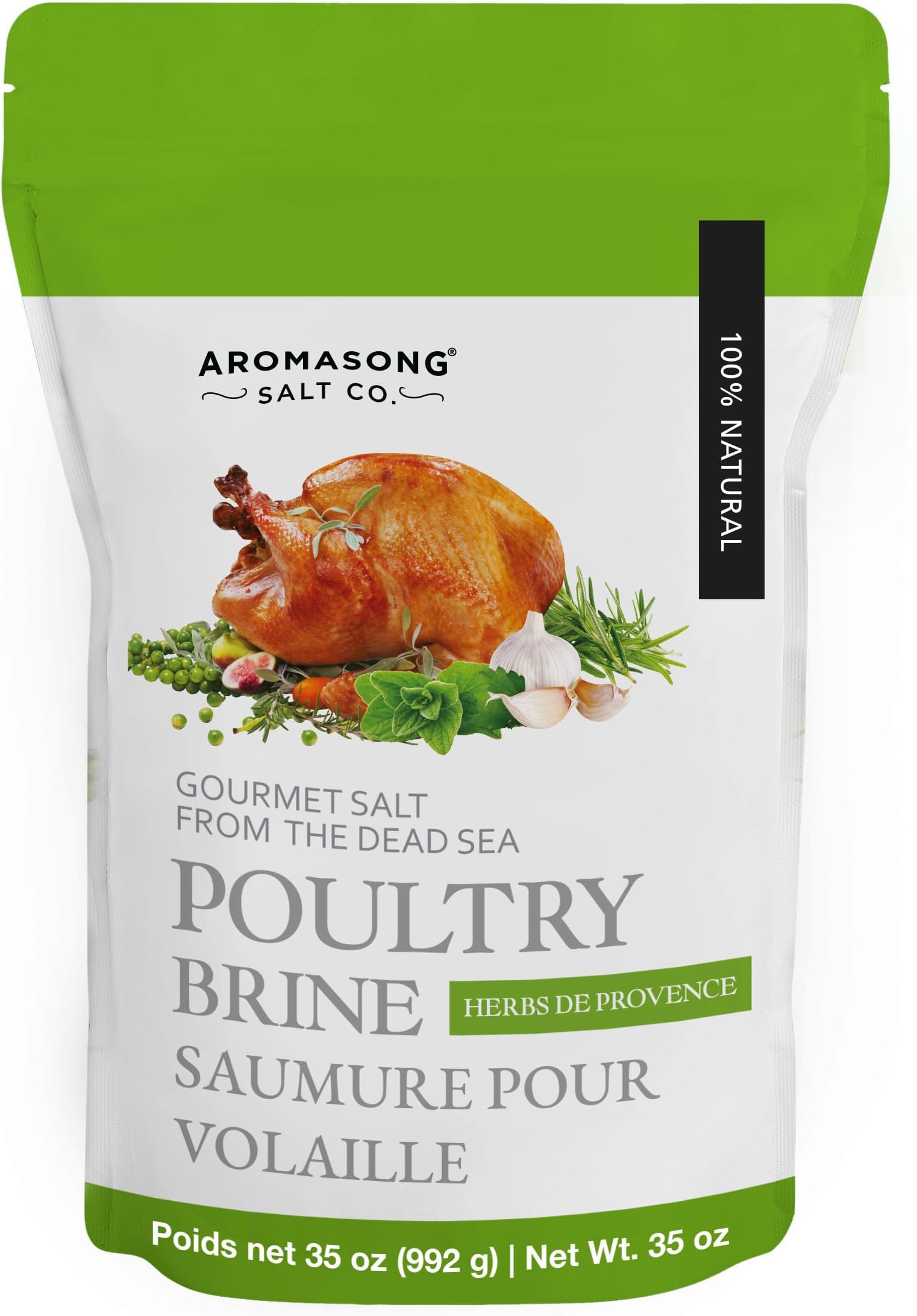 Turkey Brine - 100% Natural - 2 LB - For Wet & Dry Brining. (Herbs De Provence seasoning) for Whole, Smoked, Oven-Roasted or Fried Turkey - Made in USA