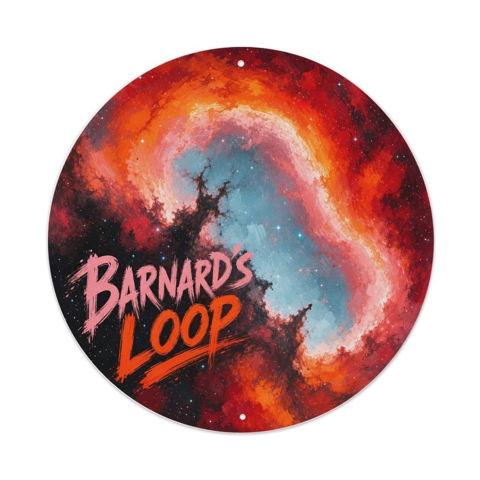 Cosmic Barnard Loop Galaxy Celestial Astral Starscape Metal Tin Sign Plaque Wall Decor for Cafe, Man Cave, Club Bar, Office, Home Garden Round Metal Poster 8x8Inch