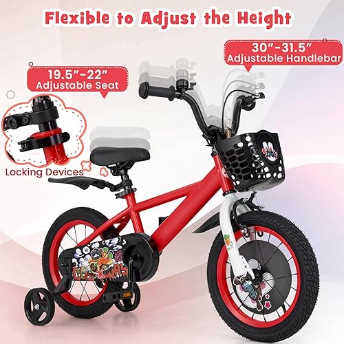 Miniatura 3 de BABY JOY Rabbit Pilot - Bicicleta deportiva para niños, 12, 14, 16, 18 pulgadas, para niños de 3 a 8 años, con altura ajustable, ruedas de