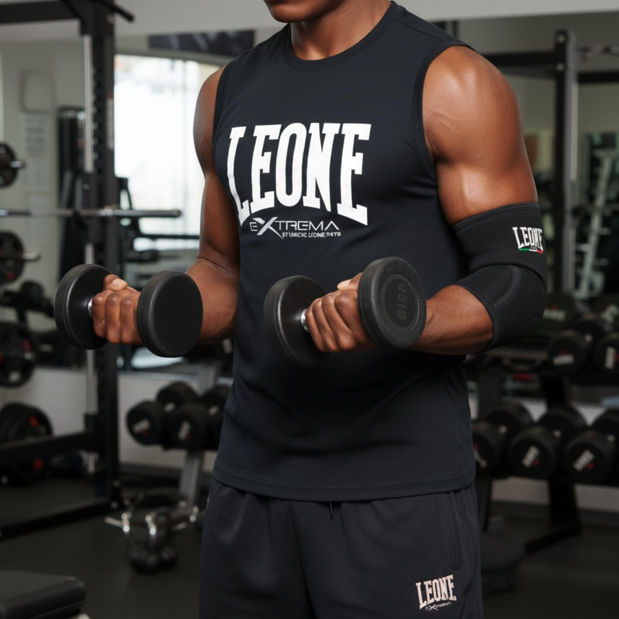 LEONE 1947 LIFTER Gomitiera Compression – Supporto Gomito Unisex Adulto Fascia Elastica per Allenamento e Sollevamento Pesi – AC802