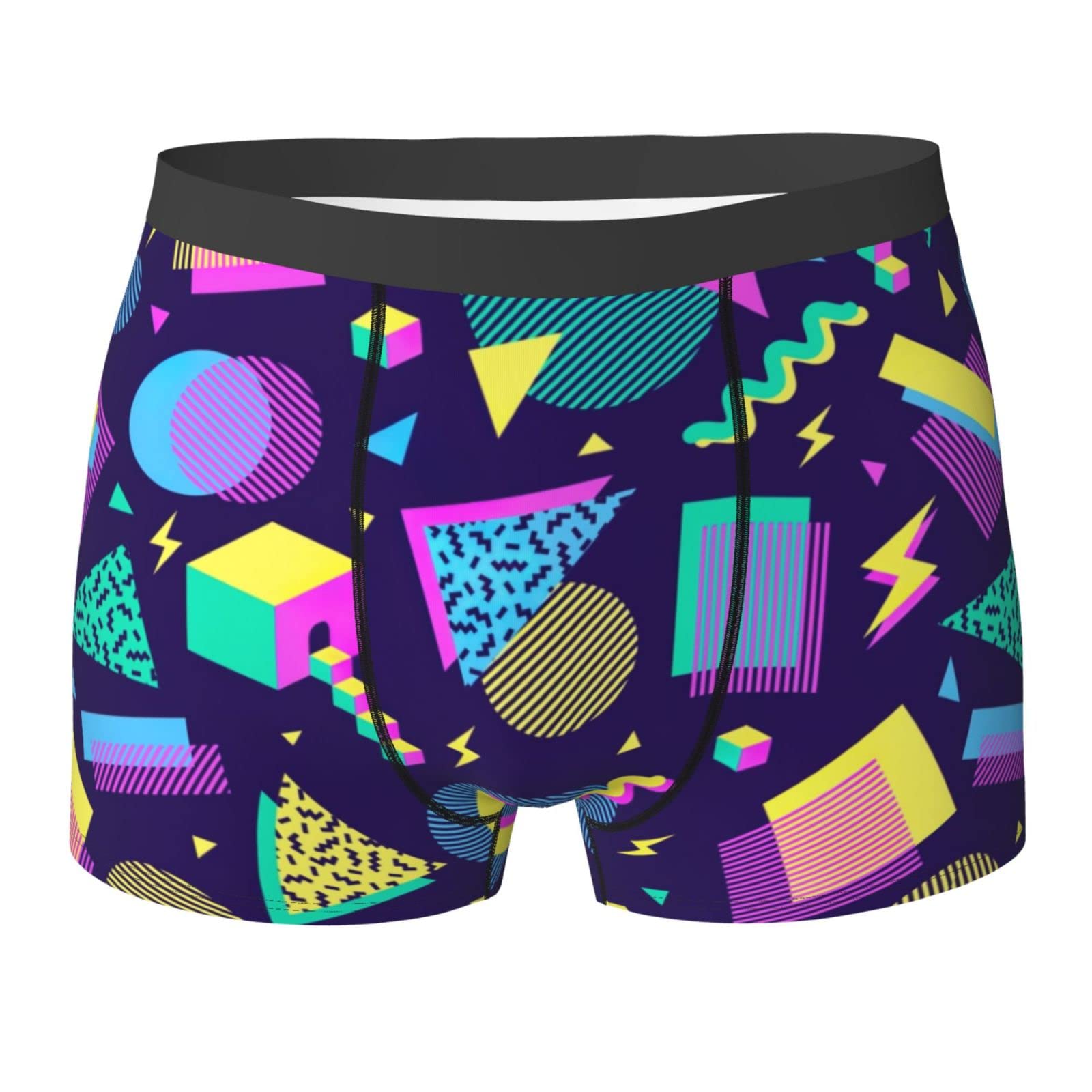 Aooedm Men's As Pic Retro Pattern Underwear Breathable Boxer Briefs Soft Shorts Comfortable Printed Underwear