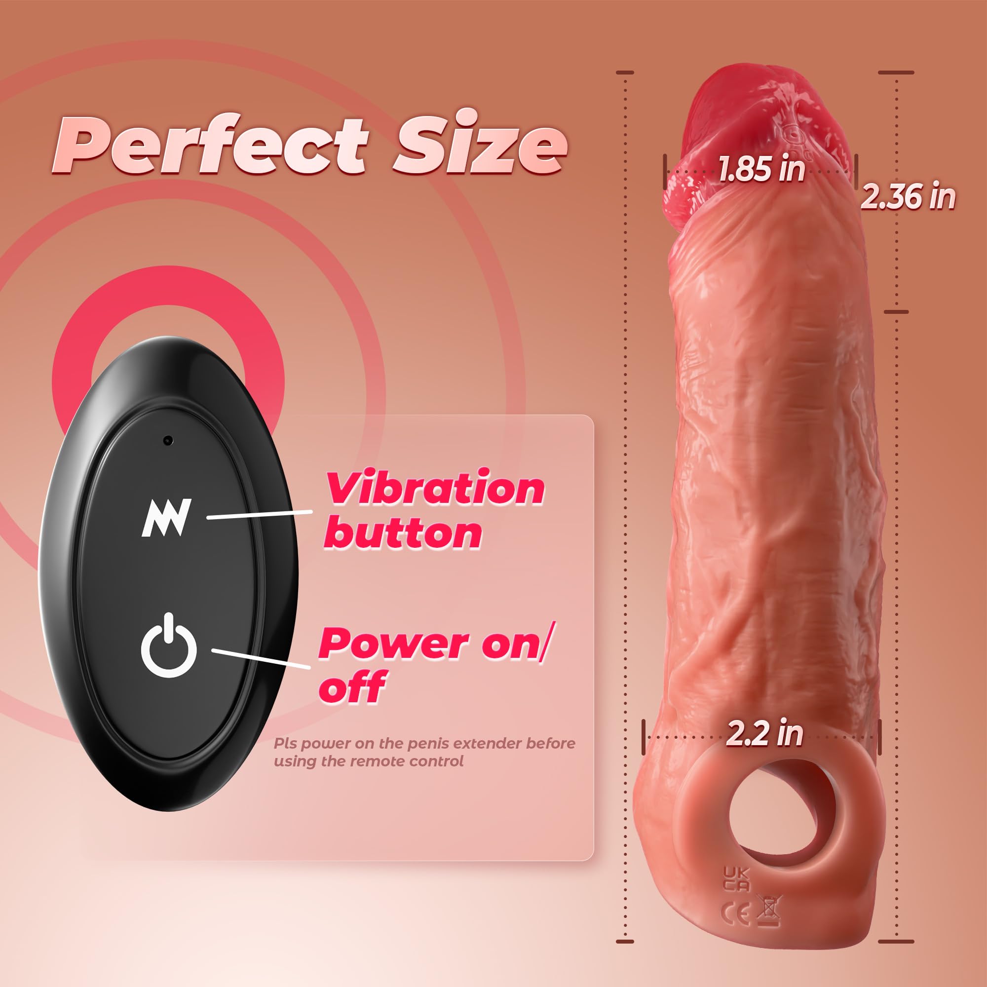 Guaina Pene con Anelli per Coppia, Vibratore Sex Toys per Stimolare il Clitoride Donna e Guaine Prolunghe e l'ingrandimento del pene Uomo, Ritarda l'eiaculazione Aumenta per L'erezione, Riutilizzabile