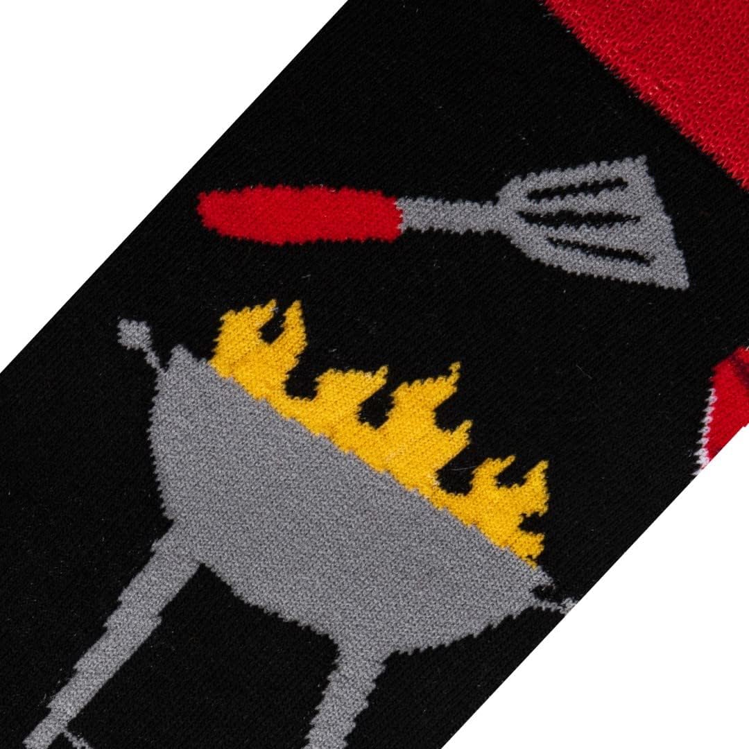 Crazy Socks – Barbecue Crew Socks – Fun BBQ Grill & Smoked Meat Graphic – Unisex Large Black Novelty Socks – Quirky Gift for Summer Cookouts, Parties & Grill Masters - Image 4