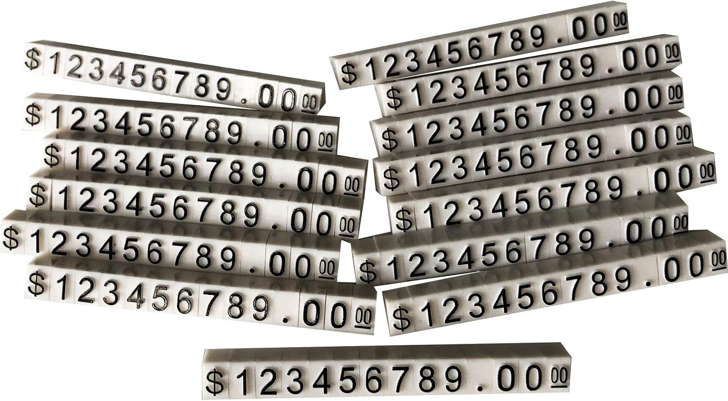 Price Tag Cube Adjustable Assembly Number Angled Pricing Counter Display Stand Label Sale Price 14 Sets (White, Medium)