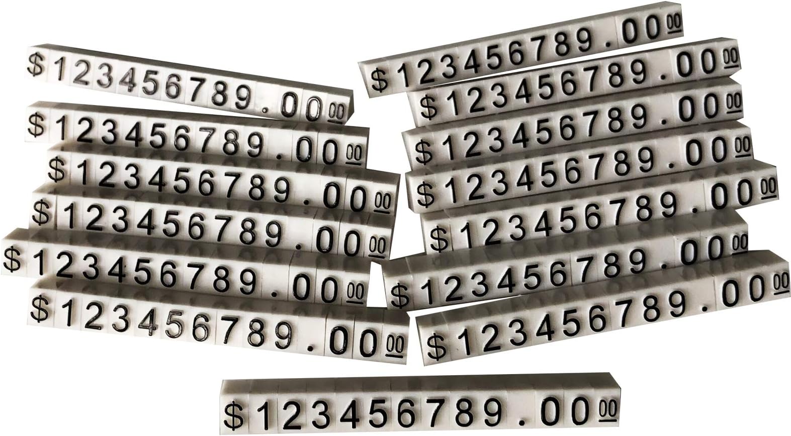 Price Tag Cube Adjustable Assembly Number Angled Pricing Counter Display Stand Label Sale Price 14 Sets (White, Medium)