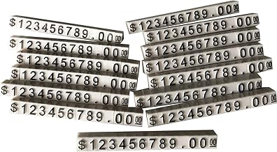 Price Tag Cube Adjustable Assembly Number Angled Pricing Counter Display Stand Label Sale Price 14 Sets (White, Medium)