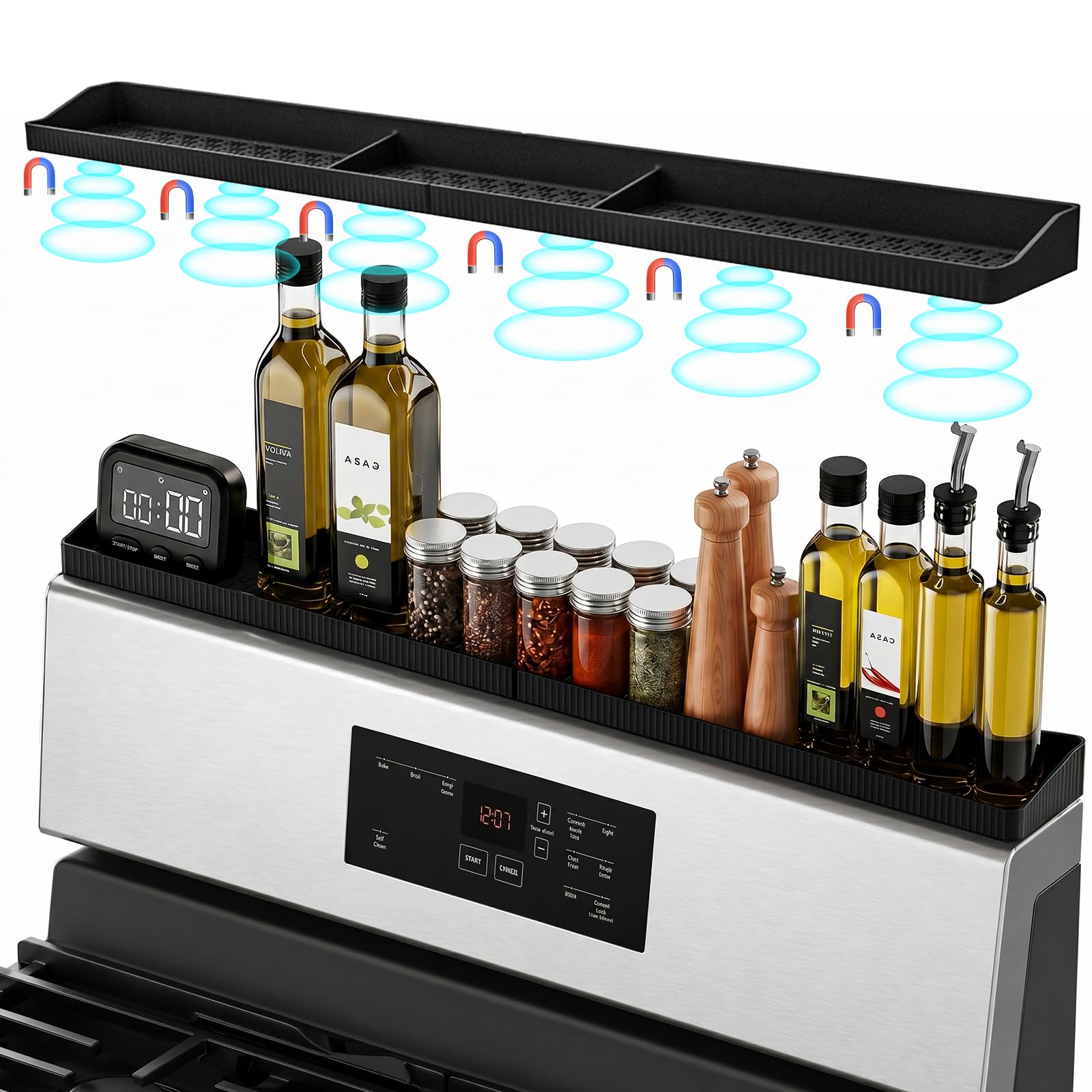 30" Magnetic Stove Top Shelf - Over the Stove Shelf for Back of Stove