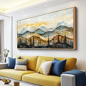 ERQINHUA Large Canvas Wall Decor For Living Room Farmhouse Wall Art For Dining Room Bedroom Murals Abstract Mountain Landscape Painting Wood Frame Wall Print Artwork Pictures Home Decor 30"X60"