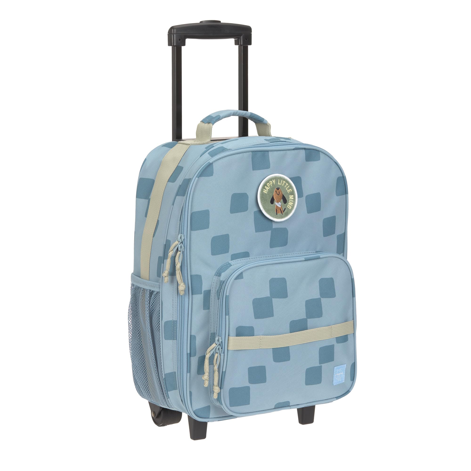 LÄSSIG Kinderkoffer Trolley Reisekoffer – Pattern Party Blue – mit Teleskopstange und Rollen für Kinder