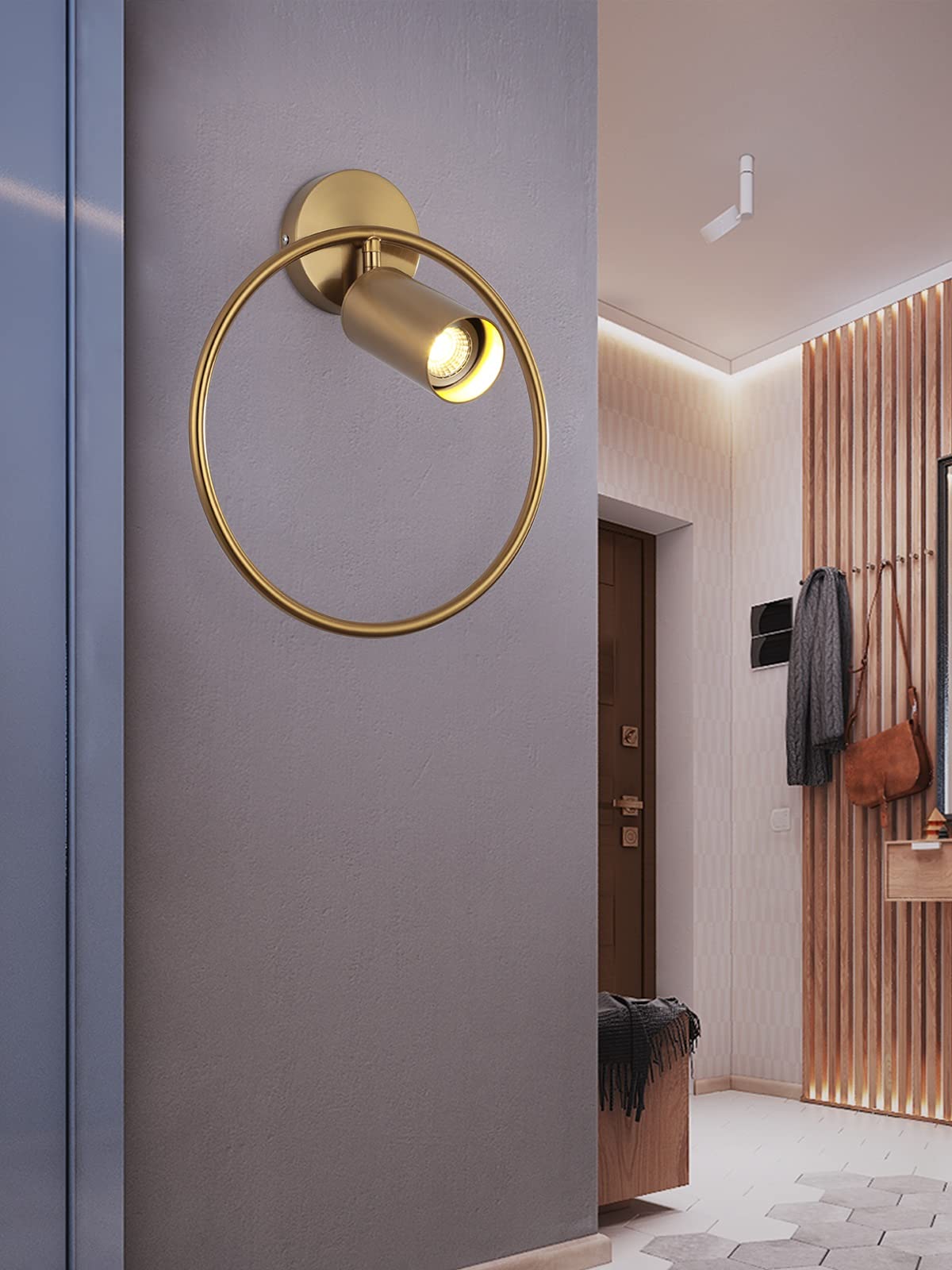 ISCBAFYX Kinkiet, Post LED Luksusowy kinkiet 5W Ling Room Sypialnia Lampki nocne Oprawy ścienne Oświetlenie wewnętrzne (B, światło naturalne 4000K)