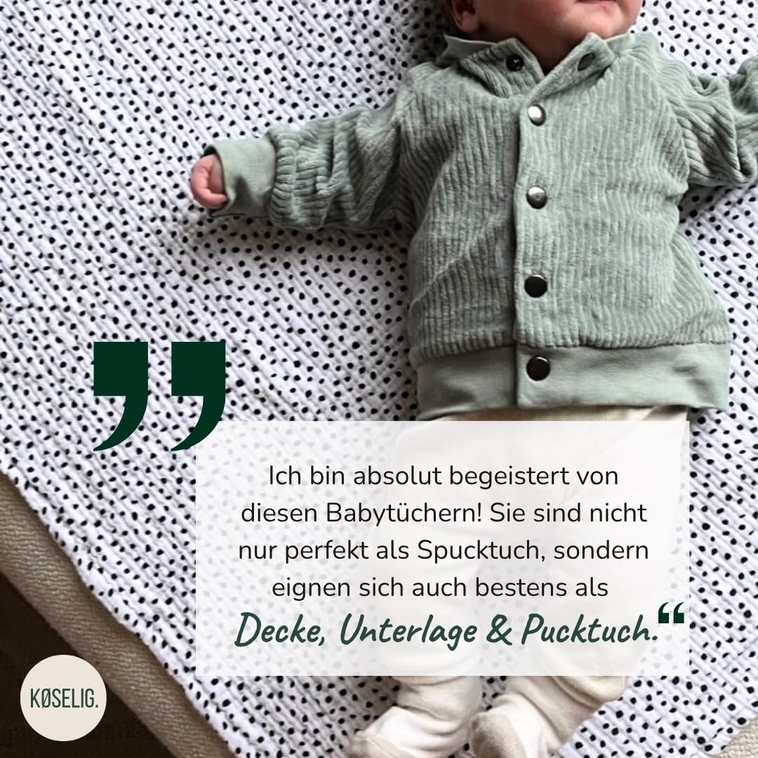 Premium Musselintücher 80x80 cm | 100% Bio-Baumwolle | Geschenk zur Geburt: Babydecken, Spucktücher extra weich & saugstark | 60°C Wäsche | 3er Set Mulltücher