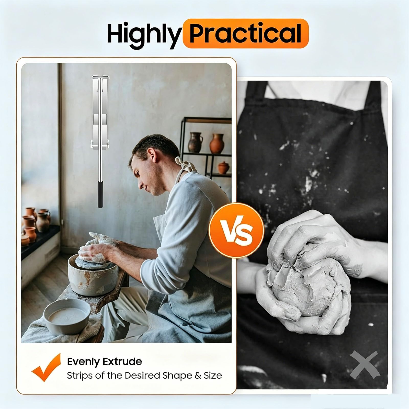 Extrusor de arcilla para colgar en la pared, acero inoxidable con 4 módulos, mango de prensa manual, fácil de limpiar para cerámica, arcilla cerámica, arcilla suave