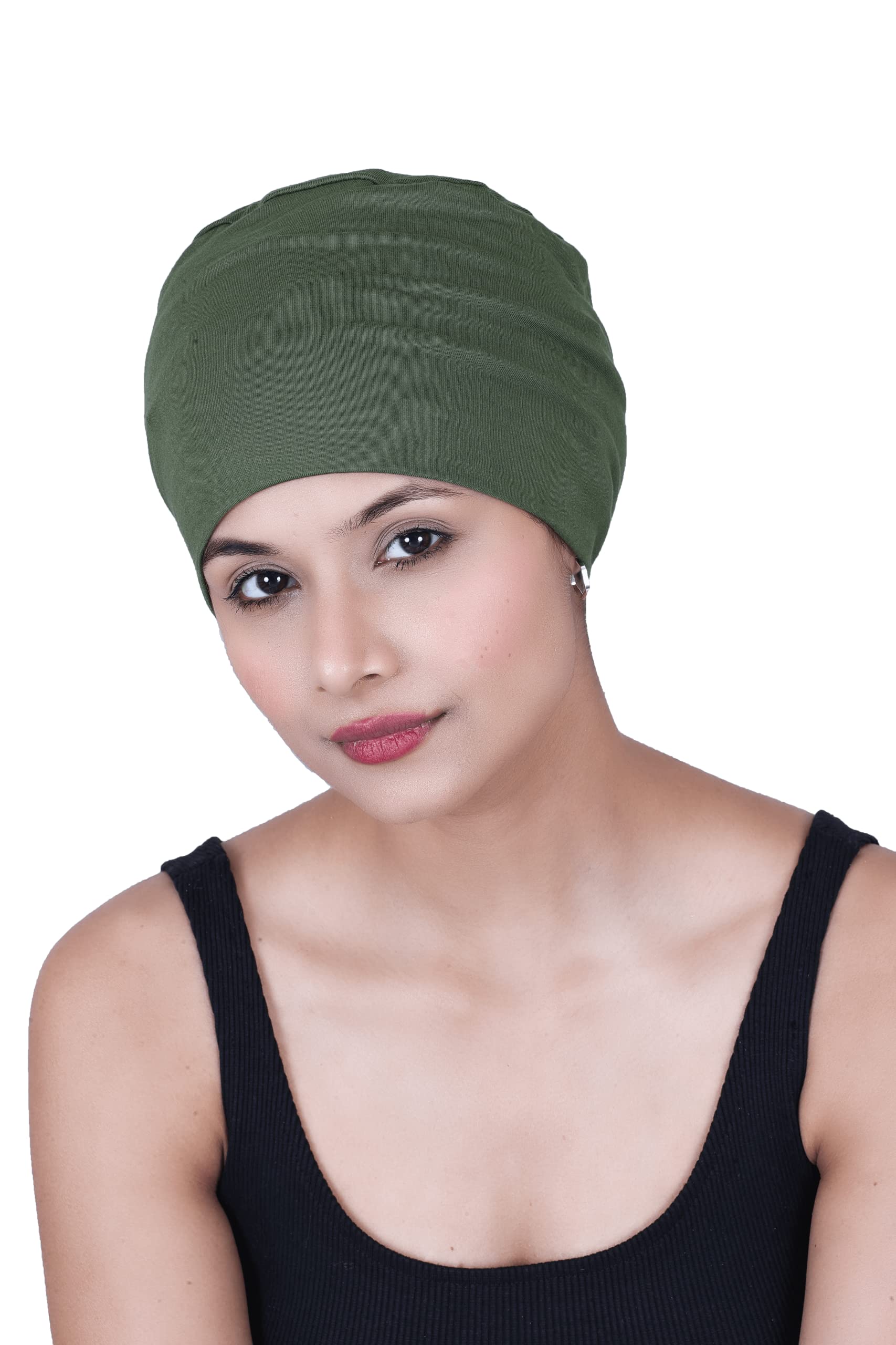 The Headscarves Women Silky Soft Bamboo Viscose Sleep Cap for Hair Loss Chemo Headwear Skull Cap Free Size (Multicolor) (HS3_Multicolor) Price In India