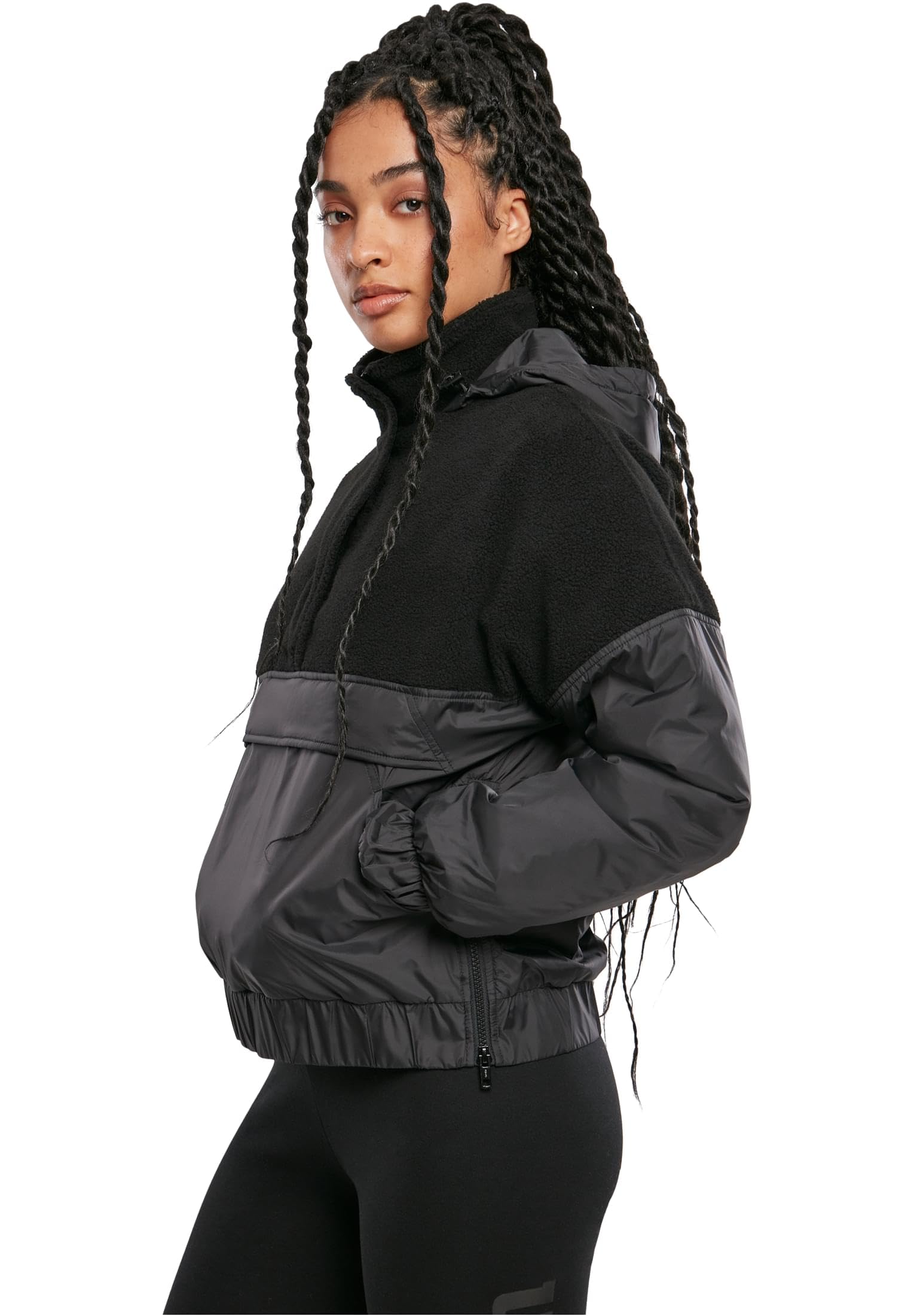 Urban Classics Damen Ladies Sherpa Mix Pull Over Jacket