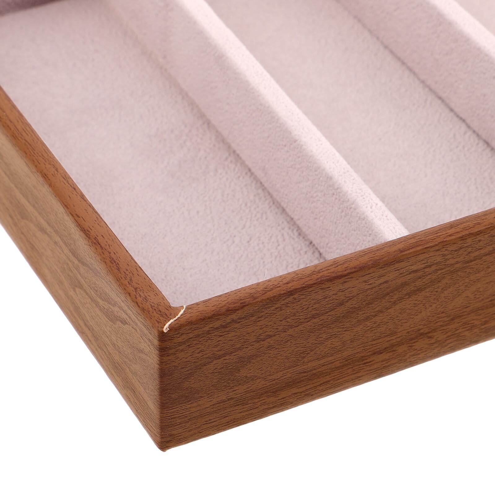 NOLITOY Soporte para Gafas de Madera Diseño de Veta Natural Bandeja Organizadora Dividida para Gafas de Sol Joyas y Relojes Estuche Multifuncional para Escritorio Protección contra