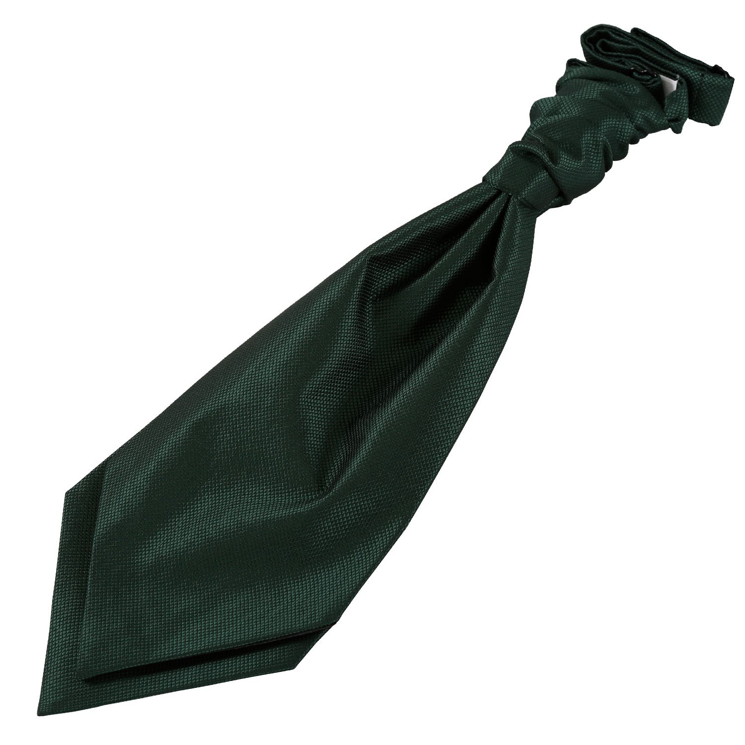 Dqt Boys Dark Green Solid Check Pre-Tied Scrunchie Cravat - Wedding Page Formal