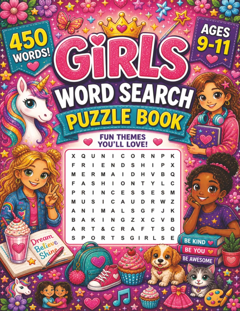 Girls Word Search: Brain-Boosting Word Searches for Clever Girls Ages 9-11! Girl Power Edition: 50 Engaging Puzzles! (Quality educational word search puzzle books for kids)