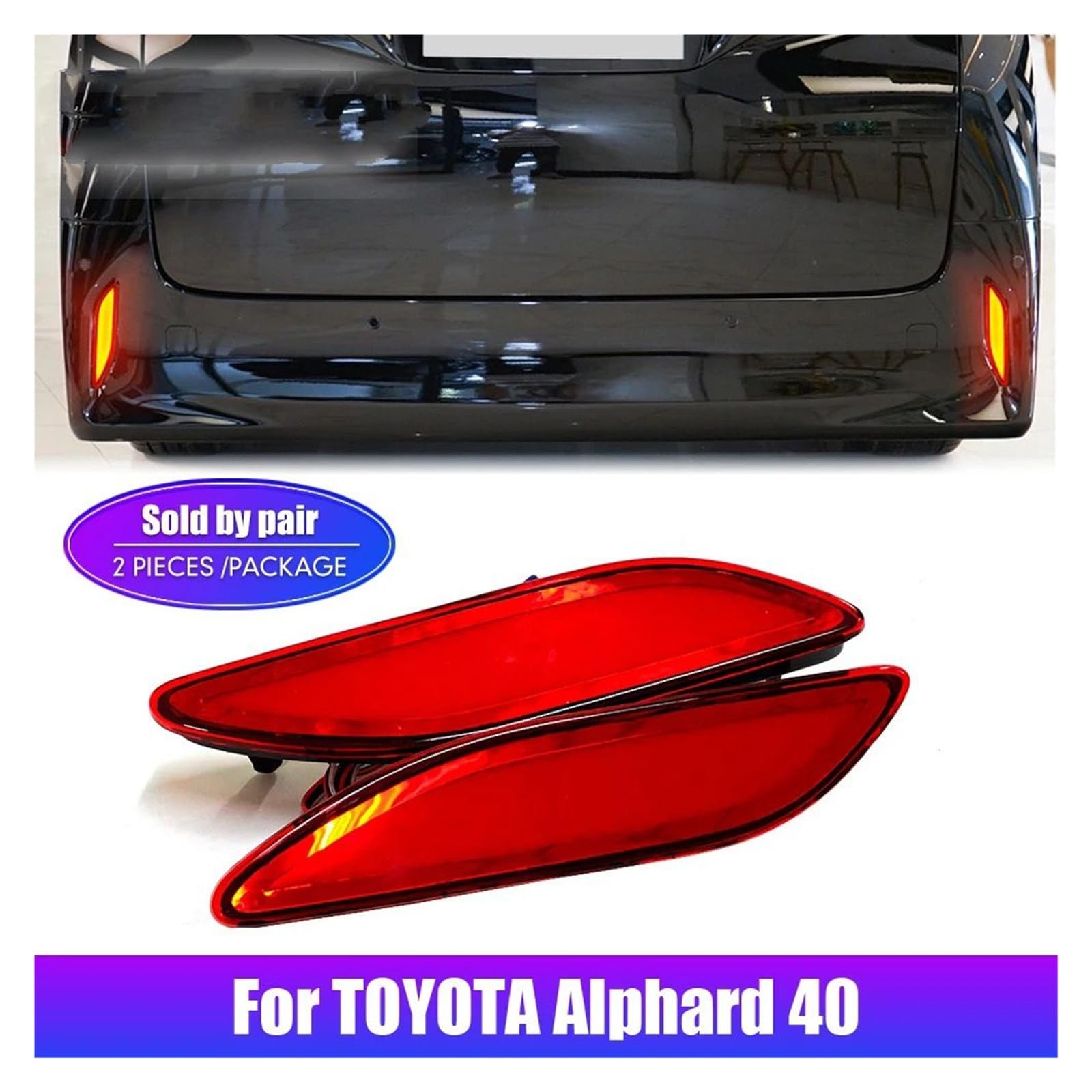 Pasuje do T0y0ta Alphard 40 Series Led tylne lampy samochodowe reflektor tylnego zderzaka światła DRL światła Stop akcesoria do lamp 2 sztuk(Smoke lens)