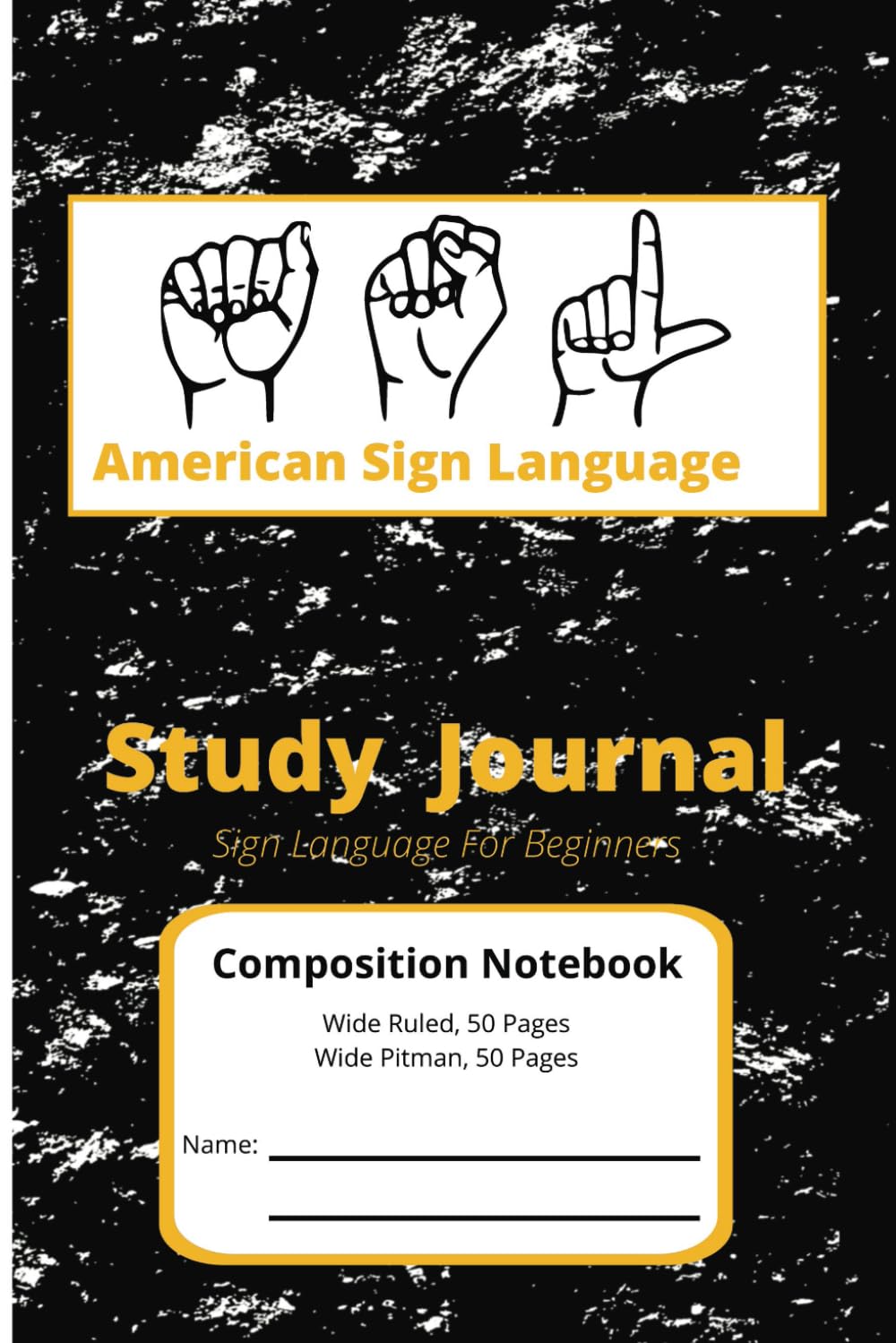 American Sign Language Study Journal for Beginners-Black cover