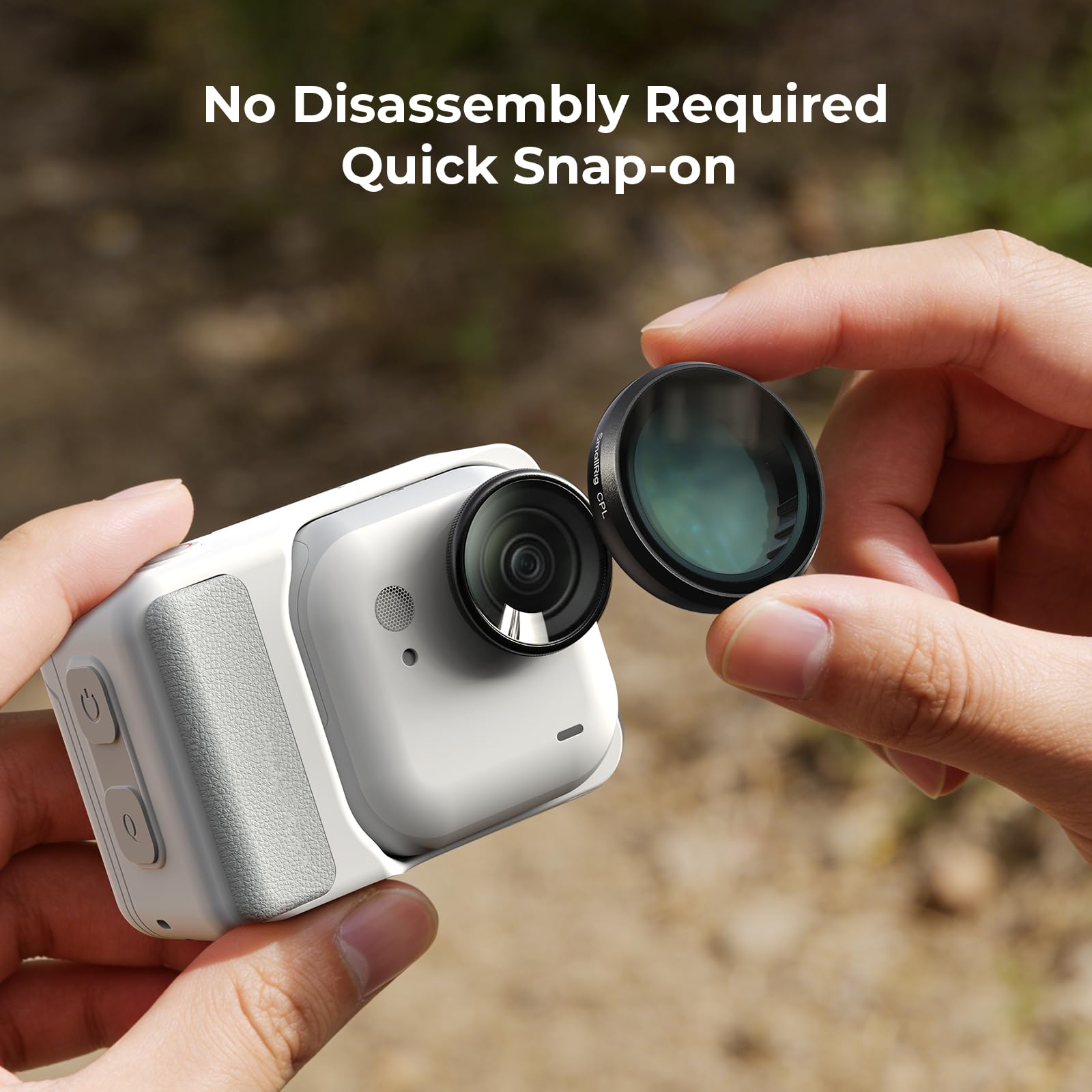 SMALLRIG GO Ultra Filter Kit for Insta360 GO Ultra, Snap-on Design, Includes ND8 Filter, CPL Filter, Silicone Lens Cover, and Cleaning Cloth - 5862