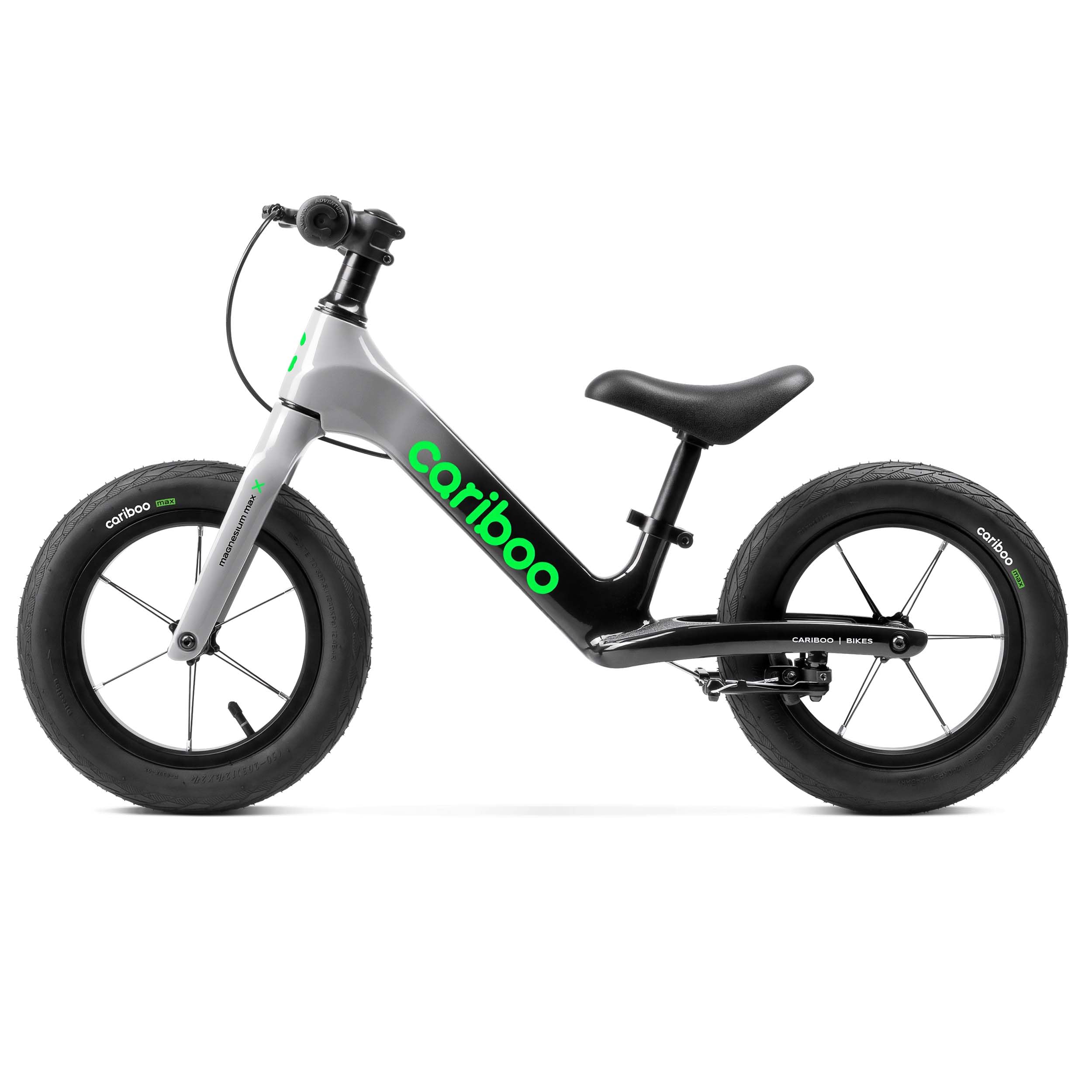 cariboo Bicicleta sin Pedales para Niños Desde 2 años - Ultraligera 3,6 kg - Sillín y Manillar Ajustables - Cuadro de Magnesio, Freno V-Brake - Carga hasta 30 kg - Magnesium MAX