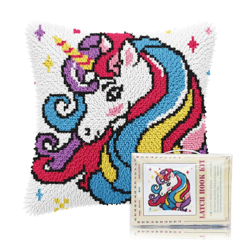 FREEBLOSS Horse Pattern Latch Hook Kit 17x17 Inch
