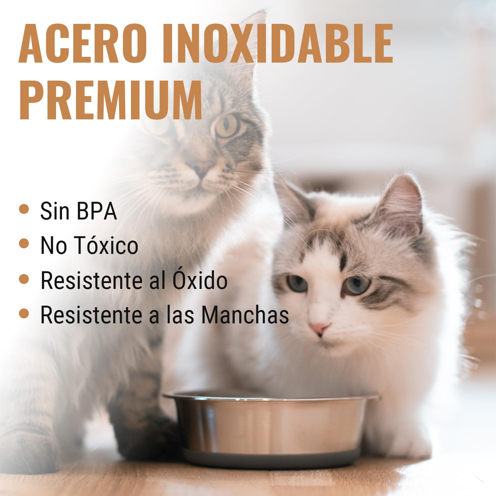 PEGGY11 Cuencos de Acero Inoxidable para Perros y Gatos, Antideslizantes, Parte Inferior de Goma, Grado Alimenticio, Sin BPA, Aptos para Lavavajillas, Fáciles de Limpiar, 480 ml, 2 Paquetes