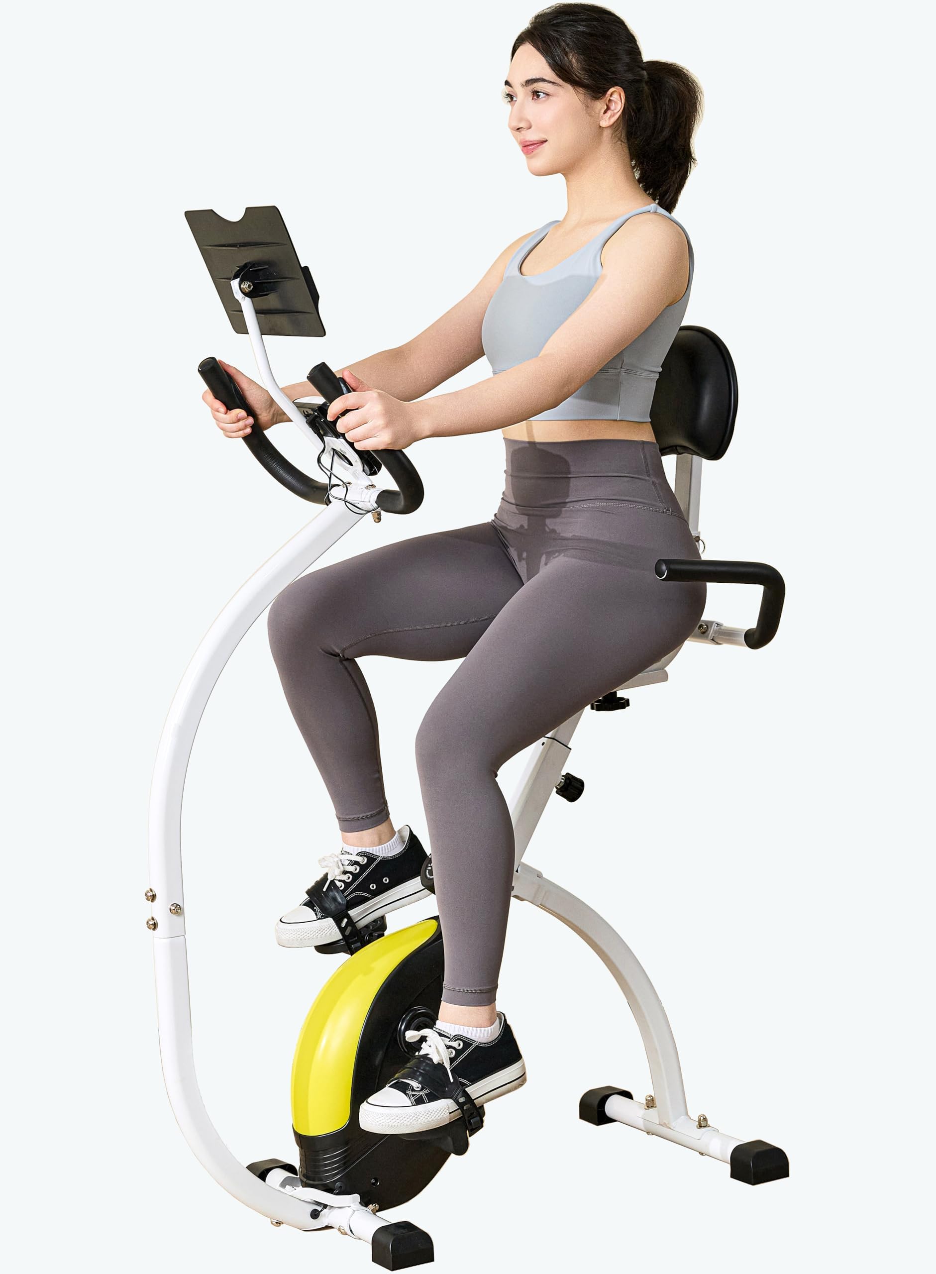 Photo 1 of CUDOEEAI Ergonomic Recumbent Exercise Bike, Foldable Space-Saving, Quiet Magnetic Resistance, LCD Monitor & Tablet Holder for Indoor Cardio