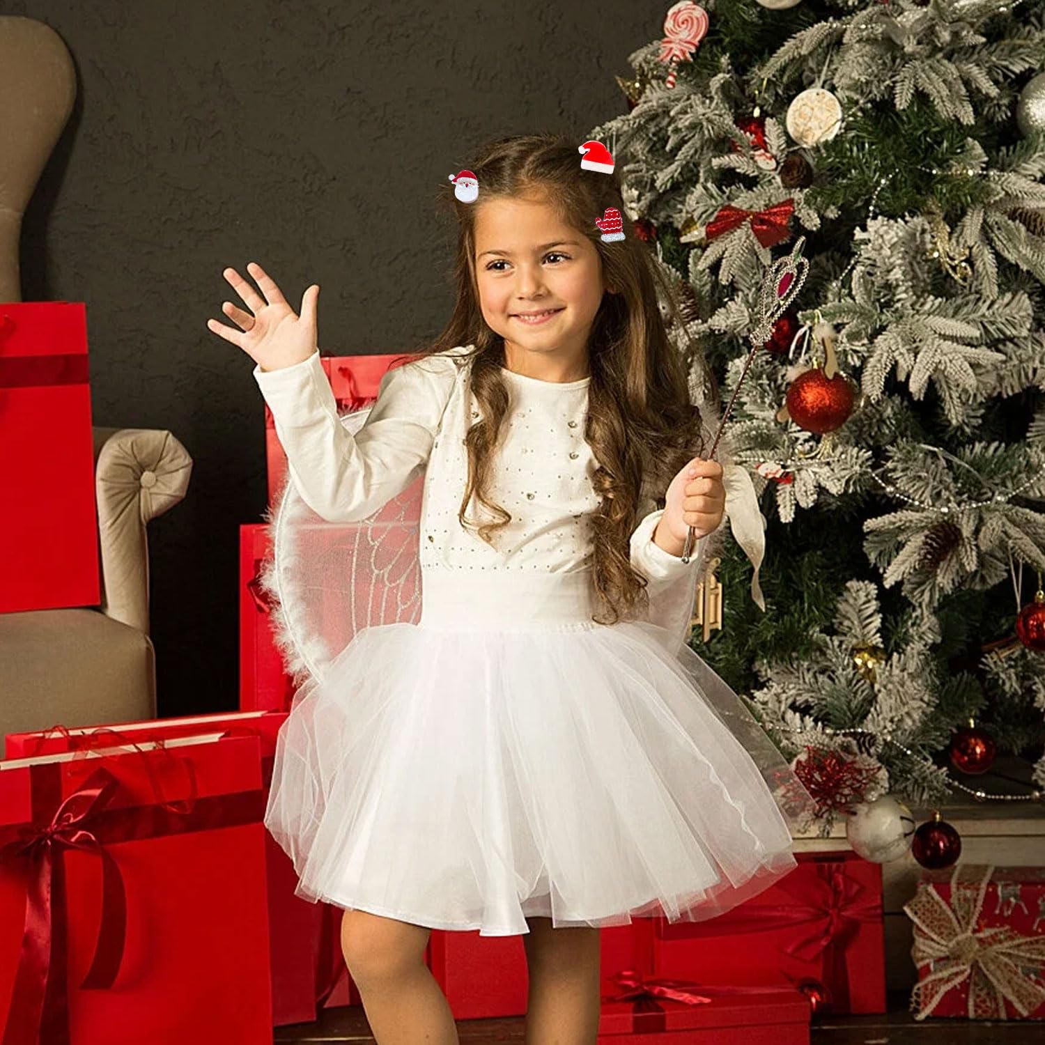 12 Pcs Christmas Claw Clips Christmas Elements Mini Hair Clips with Santa Claus Xmas Hat Gift Snowman Design Strong Hold Non Slip Small Hair Clips for Women Thick and Thin Hair Various Hairstyles - Image 6