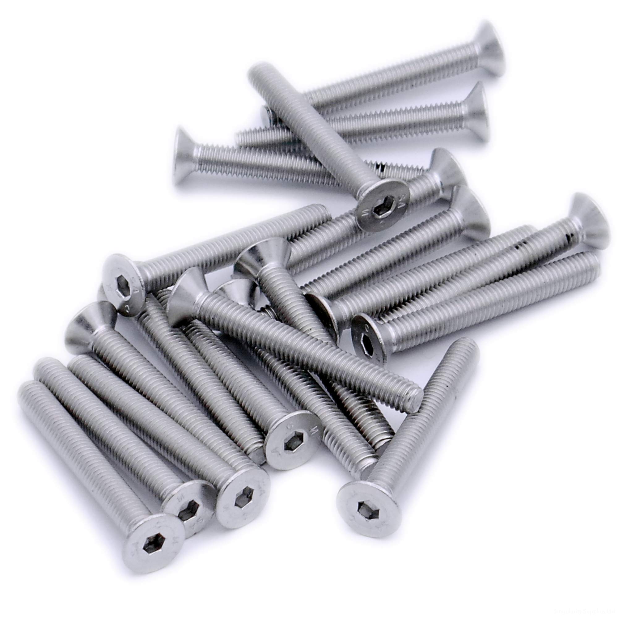 M4 (4mm x 8mm) Hex Socket Countersunk Machine Screw (Bolt) - Stainless Steel (A2) (Pack of 20)