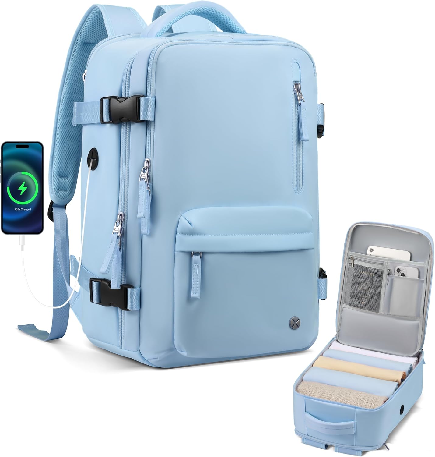 Luggex Cabin Bags 40x20x25 Underseat for Ryanair, Cabin Bag with Multiple Pockets, Lightweight Backpack for Travel (20L, Blue) Luggex Cabin Bags 40x20x25 Underseat for Ryanair, Cabin Bag with Multiple Pockets, Lightweight Backpack for Travel (20L, Blue)