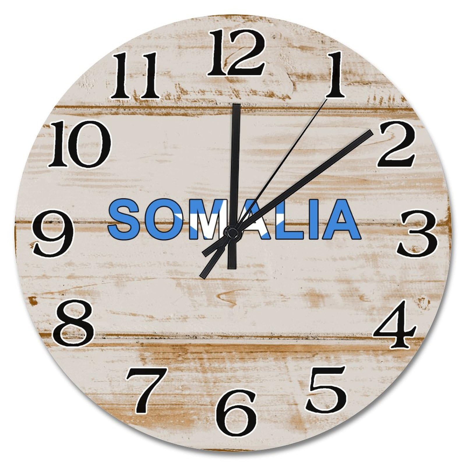 Horloge murale en bois Somalie de 30,5 cm pour une décoration rustique