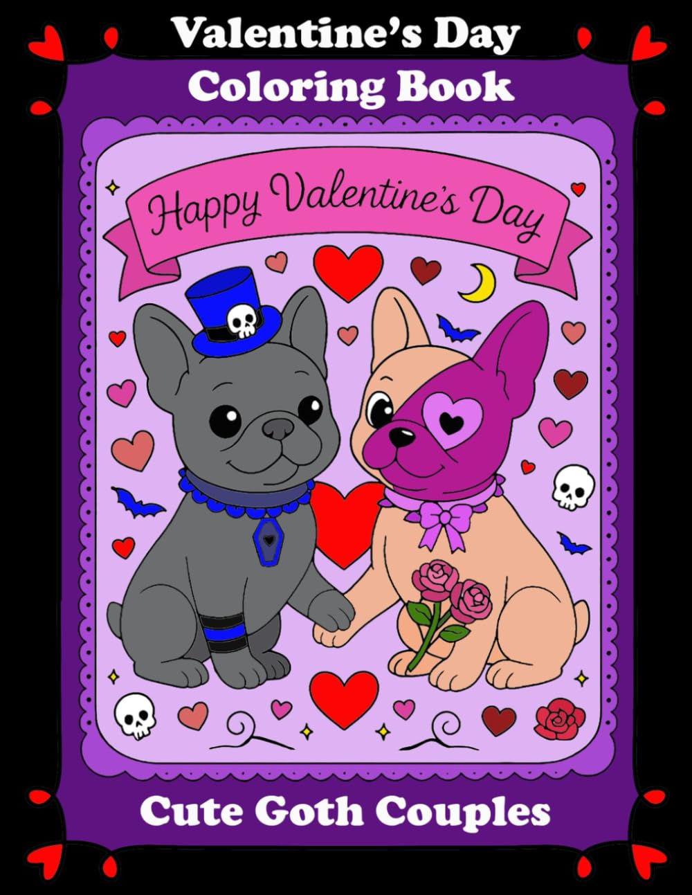 Valentine's Day Coloring Book: Cute Goth Couples Bold and Easy