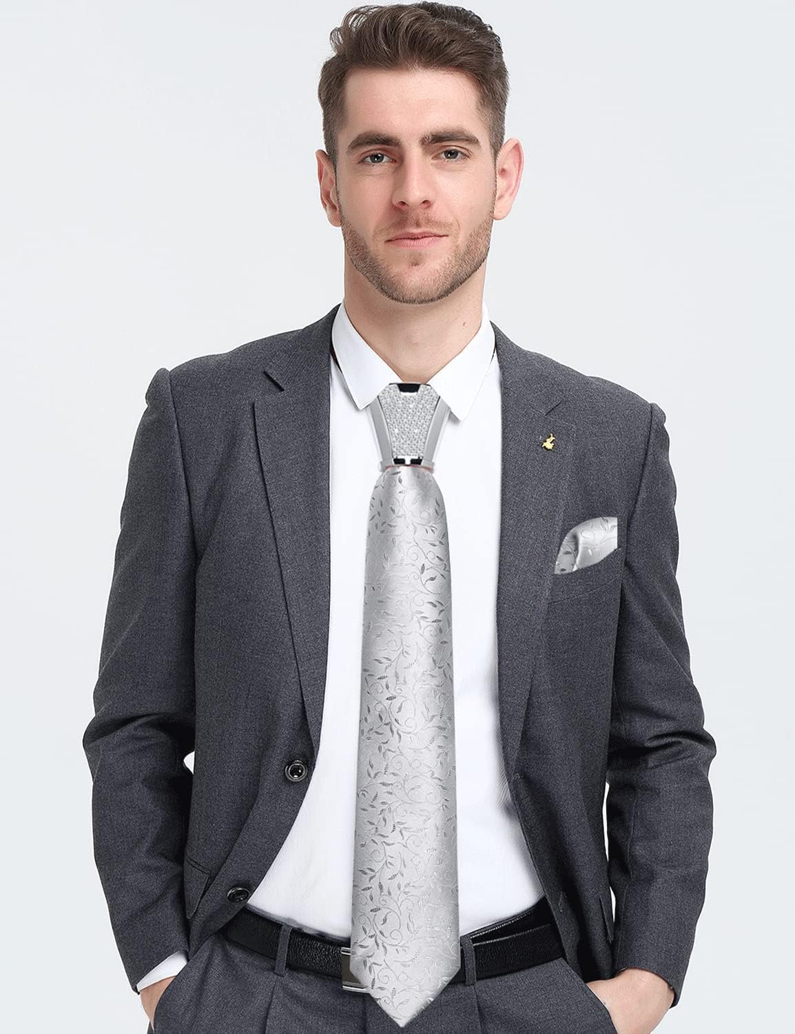 DiBanGu 4PCS Ties for Men Wedding Jacquard Woven Mens Silk Tie and Pocket Square Set Tie Accessories for Men Necktie - Image 2