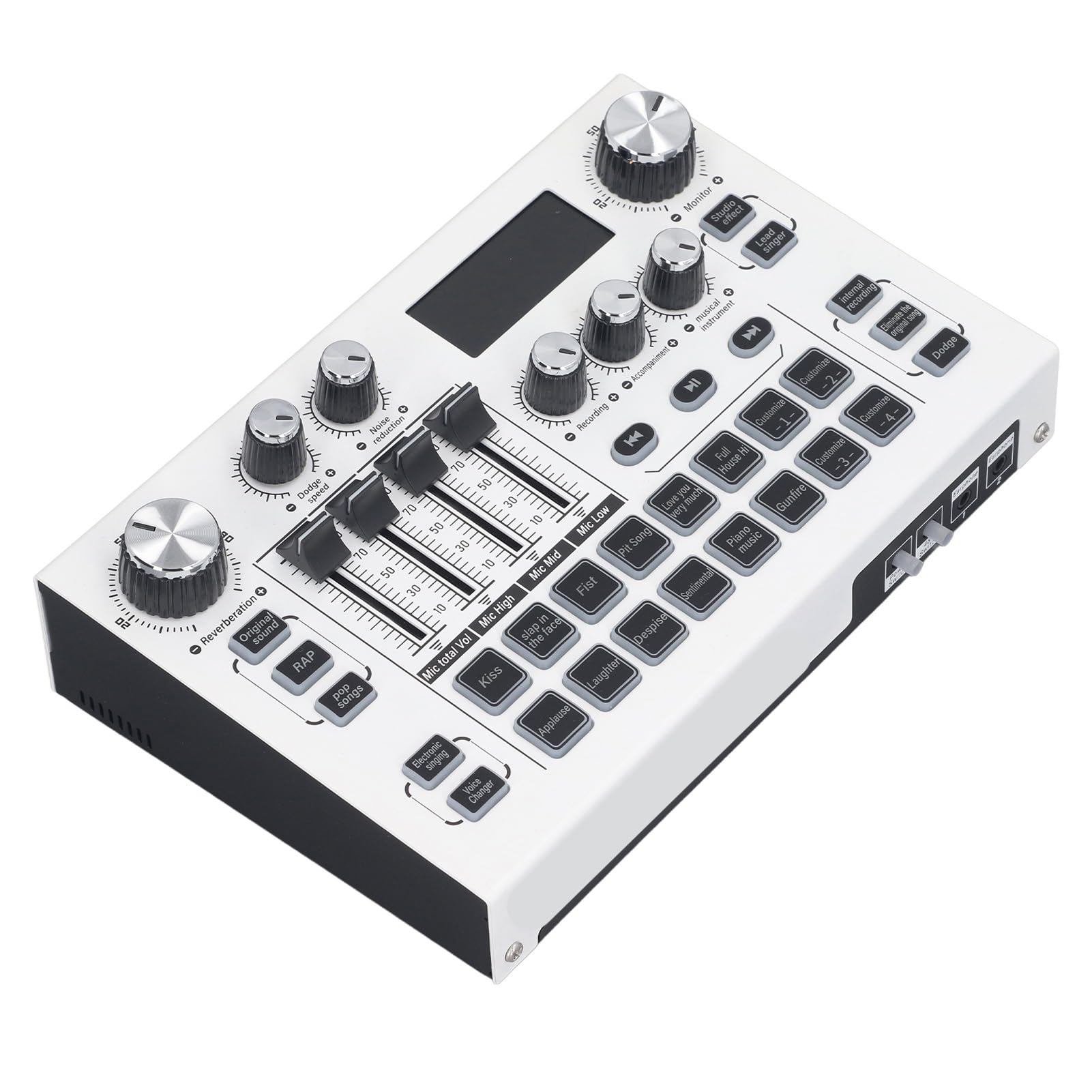 Mixer Audio Digitale, Scheda Audio Interfaccia Audio USB, Chip Digitale Dual Core, Alti e Bassi Regolabili, Leggero e Compatto, Materiale Metallico di Alta qualità, per