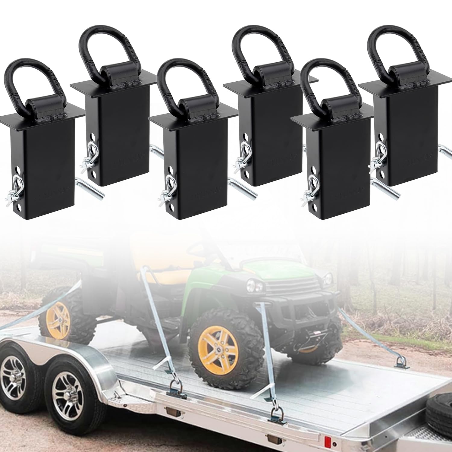 Confezione da 6 anelli a D per rimorchi da 7,348 kg, per camion e rimorchi con tasche standard da 5,1 x 10,2 cm