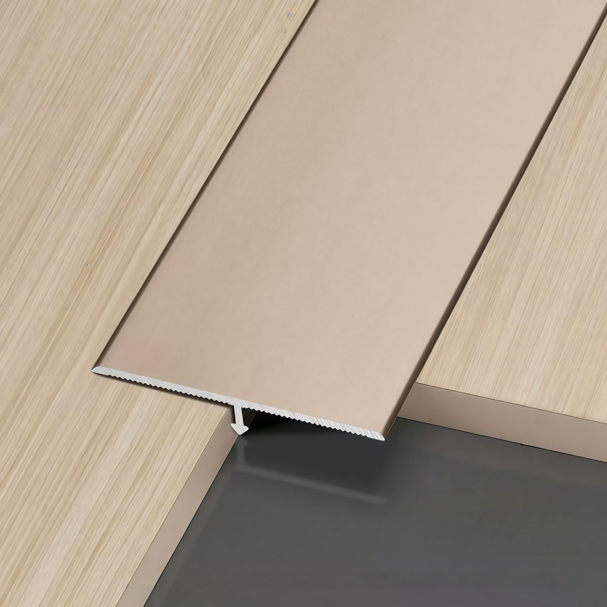 Tira de transición de aluminio para puertas de 90 cm en pack de 3 unidades para suelo laminado