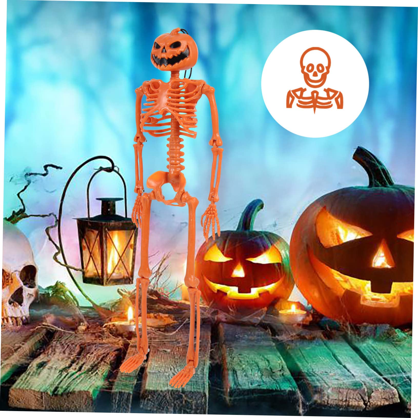 Sosoport 3 Pz Scheletro simulato Scheletro Decorazione della Zucca di Halloween Scheletro di Halloween Party Halloween Decorazione Halloween Oggetti di Scena per Foto di Halloween plastica