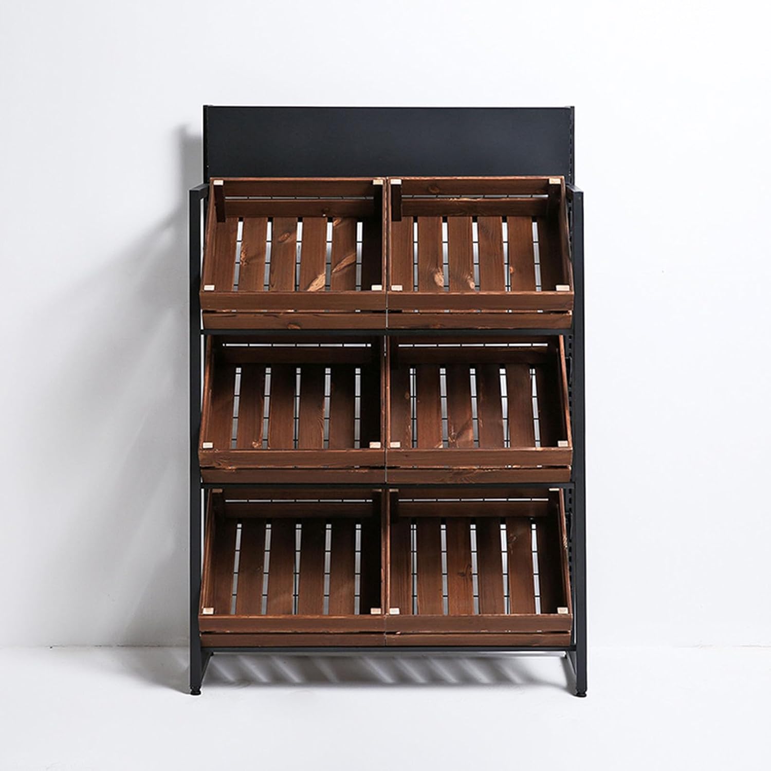 Display Rack, Snack Storage Rack,Fruit Display Stand Snack Storage Organizer Shelf, Large Capacity Vegetable Produce Bread Organizer Bins, Detachable Vegetable Market Basket Rack Bakery Rack, Food Sto