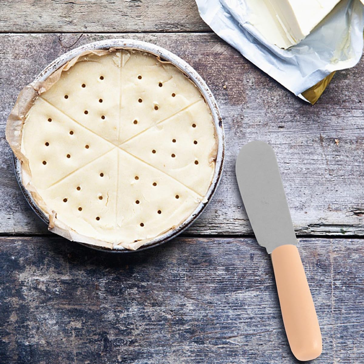30piezas Espátulas De Cocina De Acero Inoxidable Para Untar y Cortar Herramientas De Repostería Con Mango De Plástico Para Mantequilla