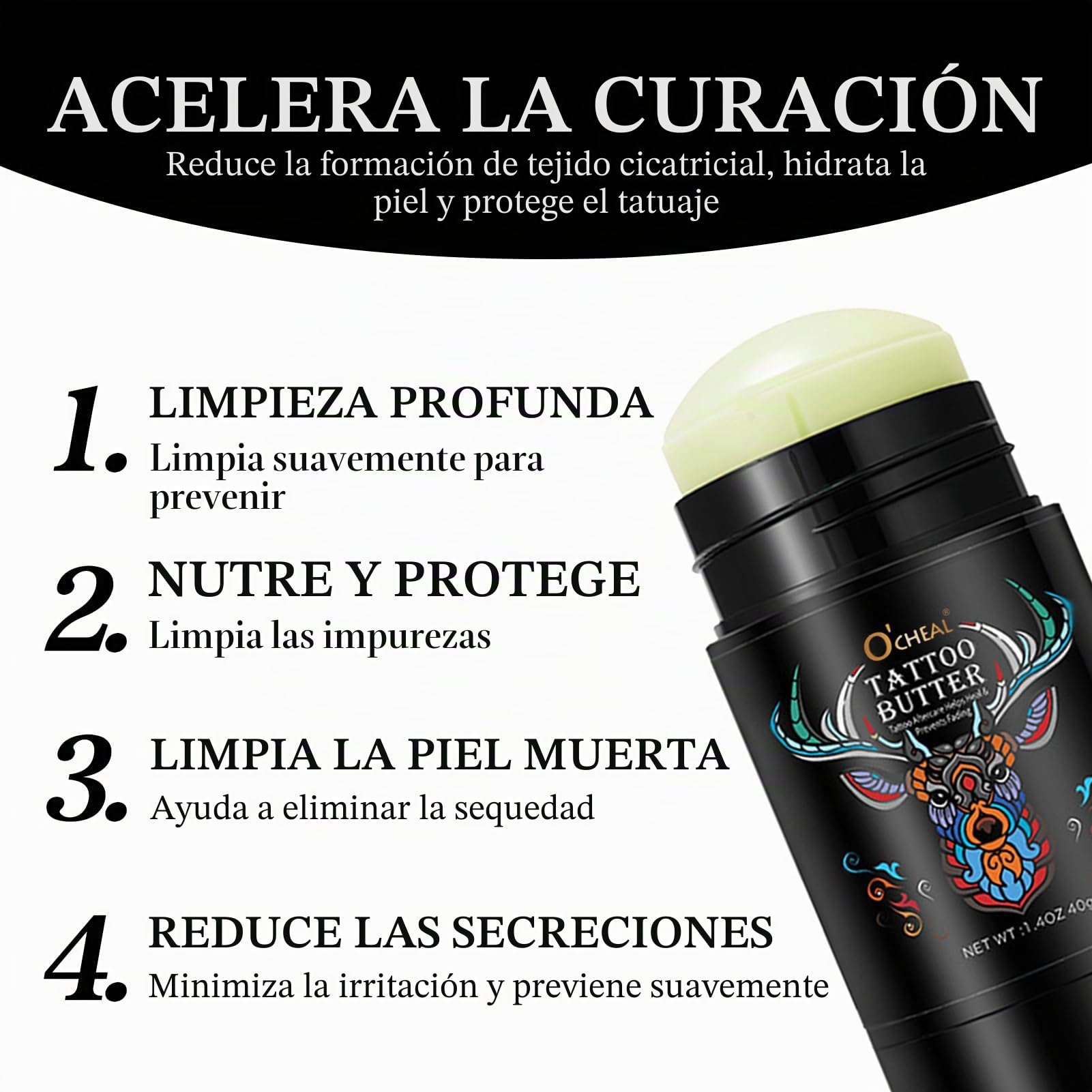 Crema para Tatuajes 2 Piezas, Crema Tattoo de Mantequilla, Cuidado Posterior
