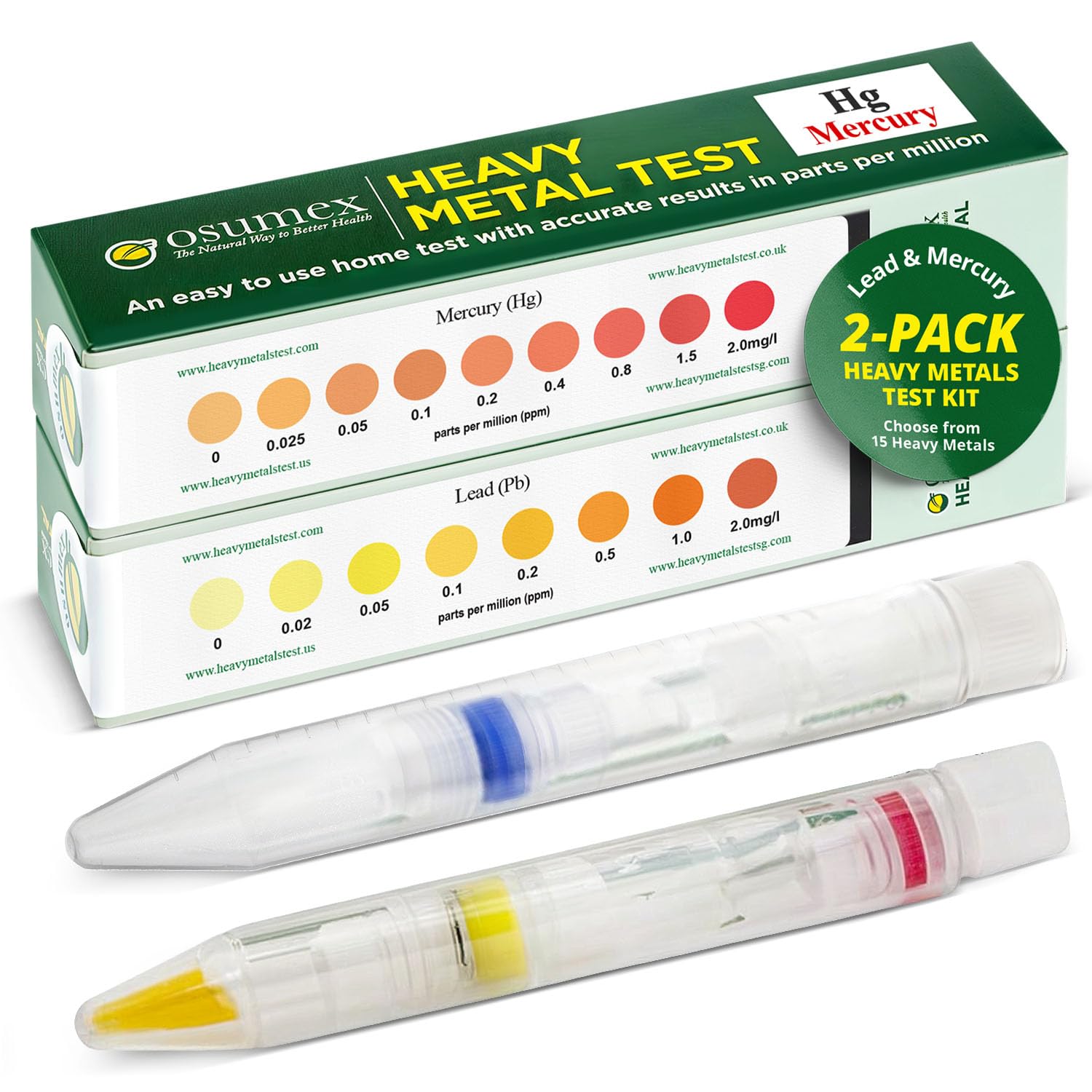 Mercury and Lead Test Kit Specific Kit 2 Test Pack - Heavy Metals Test Kit At Home Water Testing Kit Lead Testing Kit Mercury Test Kit Heavy Metal Test Kit for Urine Water Food & Other Materi product thumbnail 2