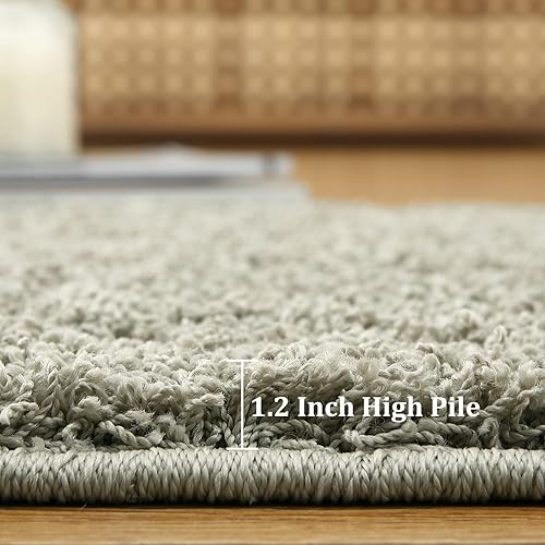 Miniatura 3 de GlowSol Area Rugs - Alfombras lisas de 5 x 8 pies, alfombra gruesa de felpa mullida, alfombra de área de pelo bajo, no desprende pelusa, alfombra