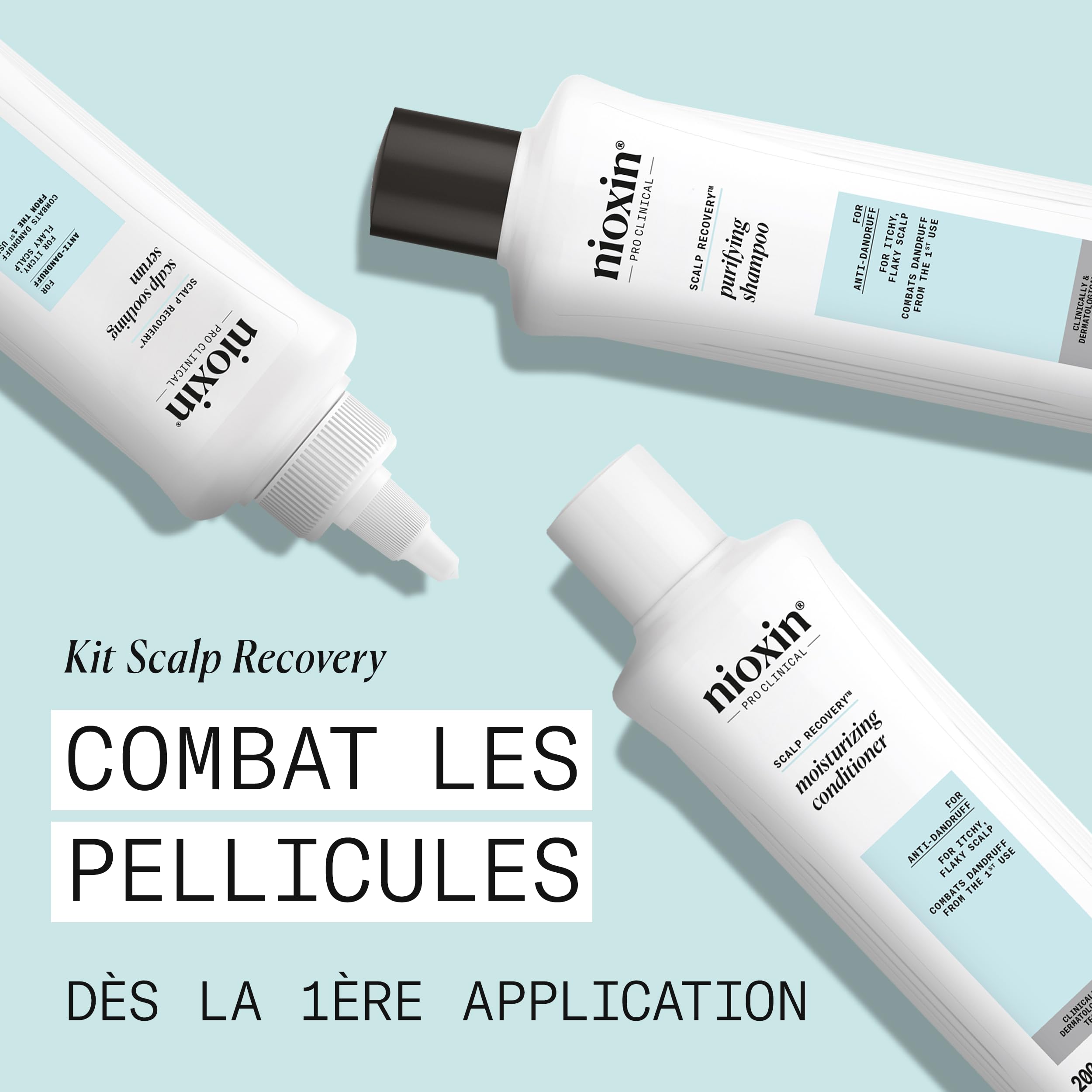 NIOXIN Scalp Recovery - Antipelliculaire et Anti-Démangeaisons - Kit/Shampoing/Après-Shampoing/Sérum apaisant/Exfoliant