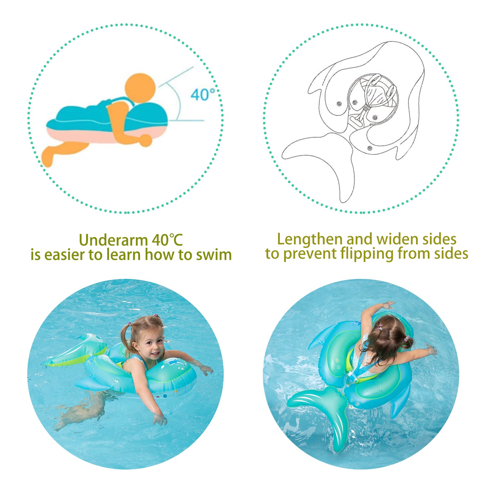 Bouée Bébé OZIRAL Avec Pare-Soleil UPF50 - Siège De Natation Gonflable Pour Enfants 6-36 Mois Bouée Bébé OZIRAL Avec Pare-Soleil UPF50 - Siège De Natation Gonflable Pour Enfants 6-36 Mois