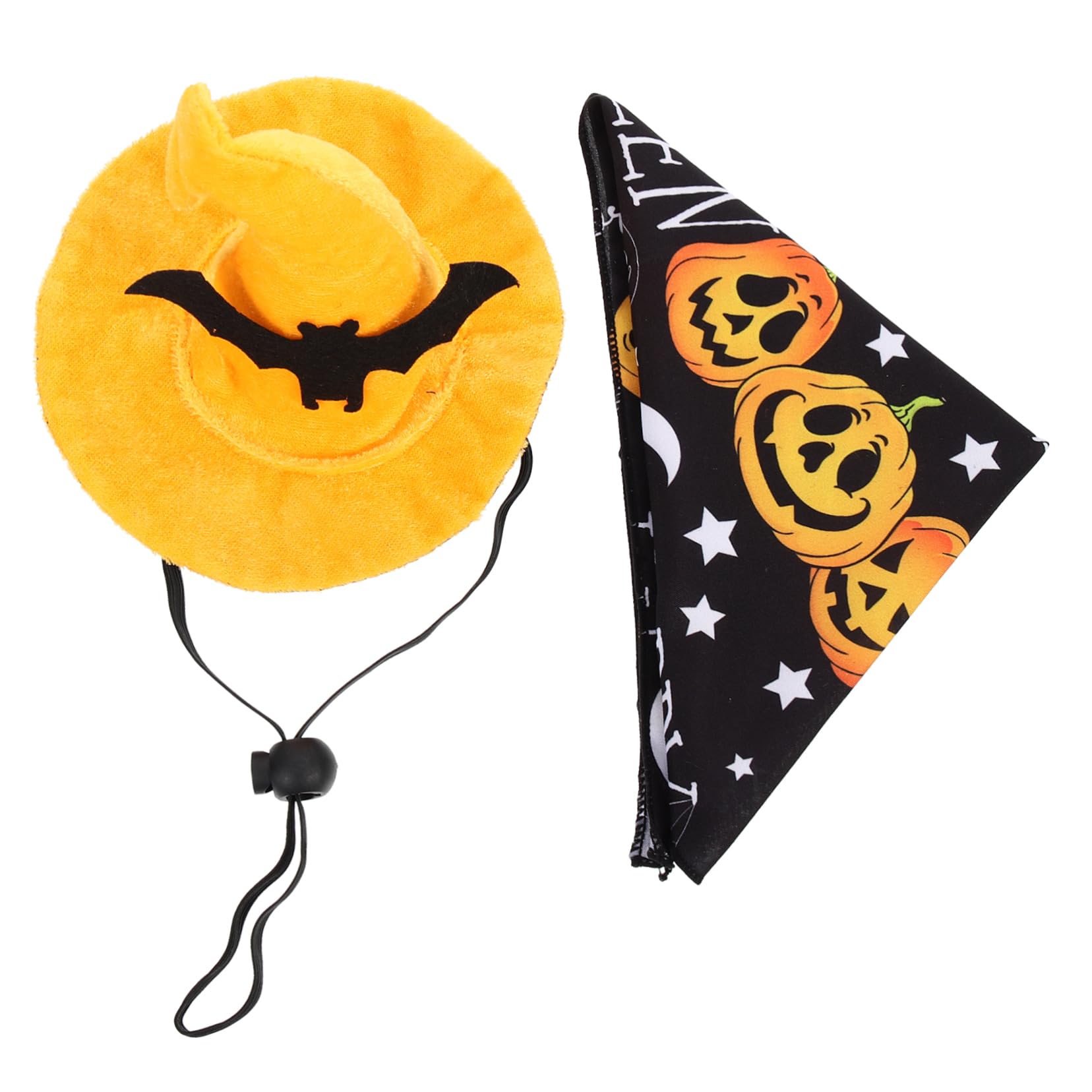 BESPORTBLE 5juegos Disfraz De Halloween para Mascotas Sombrero De Calabaza y Bandana Decorativa Conjunto para Gatos y Perros para Fiestas y Fotografía