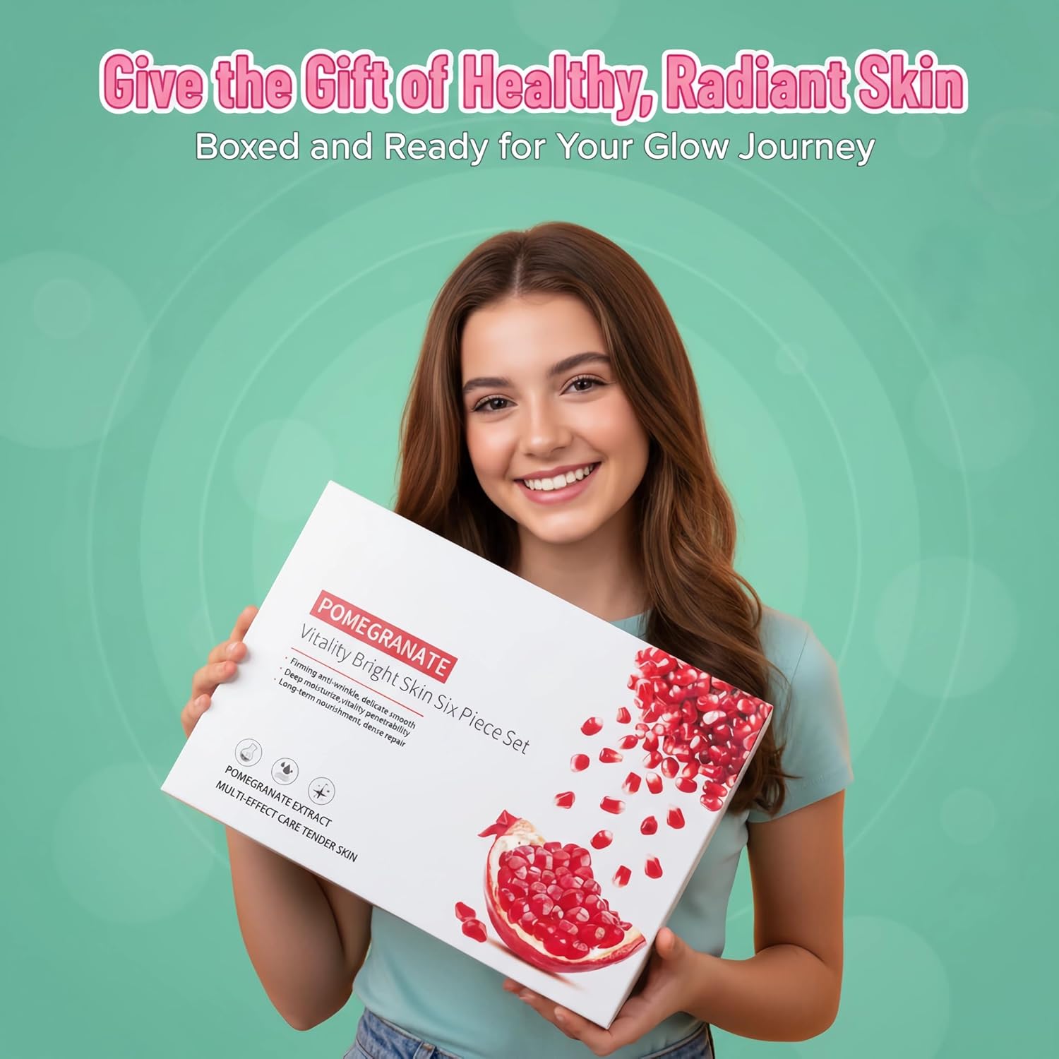 Fruit Skin Care Set for Teens – Pomegranate Daily Routine for Smooth Skin, Oil Control, Hydration & Glow – Perfect Skincare Gift for Girls and Women, All Skin Types - Image 7